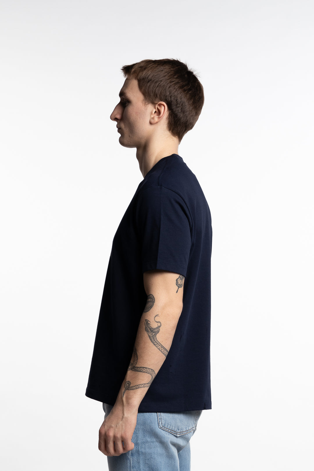 Printed Logo Cotton Jersey T-Shirt Navy