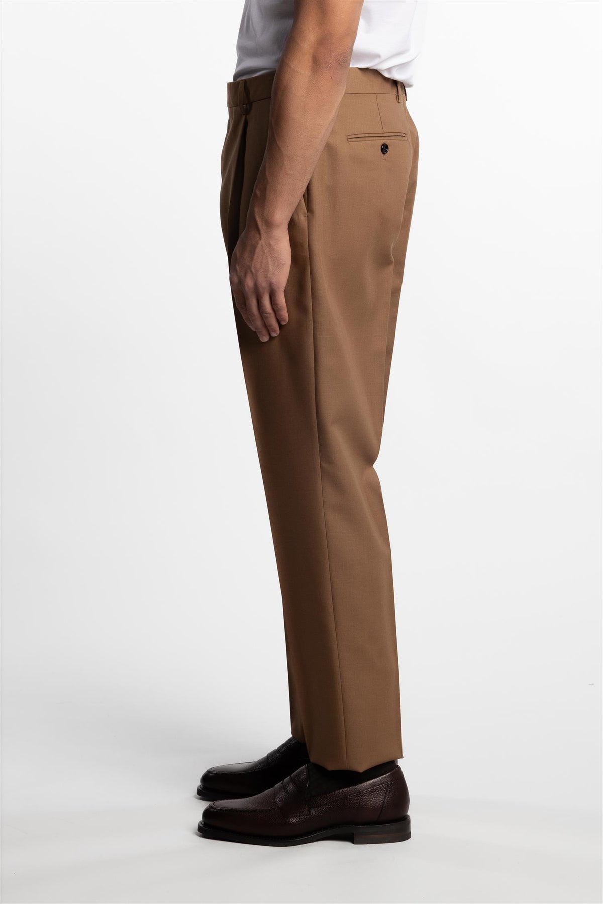 Attitude Wool/Mohair Trousers Cognac