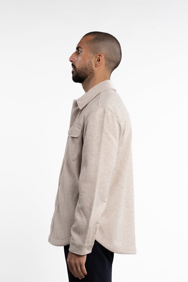 Dean Bonded Overshirt Soft Sand Melange