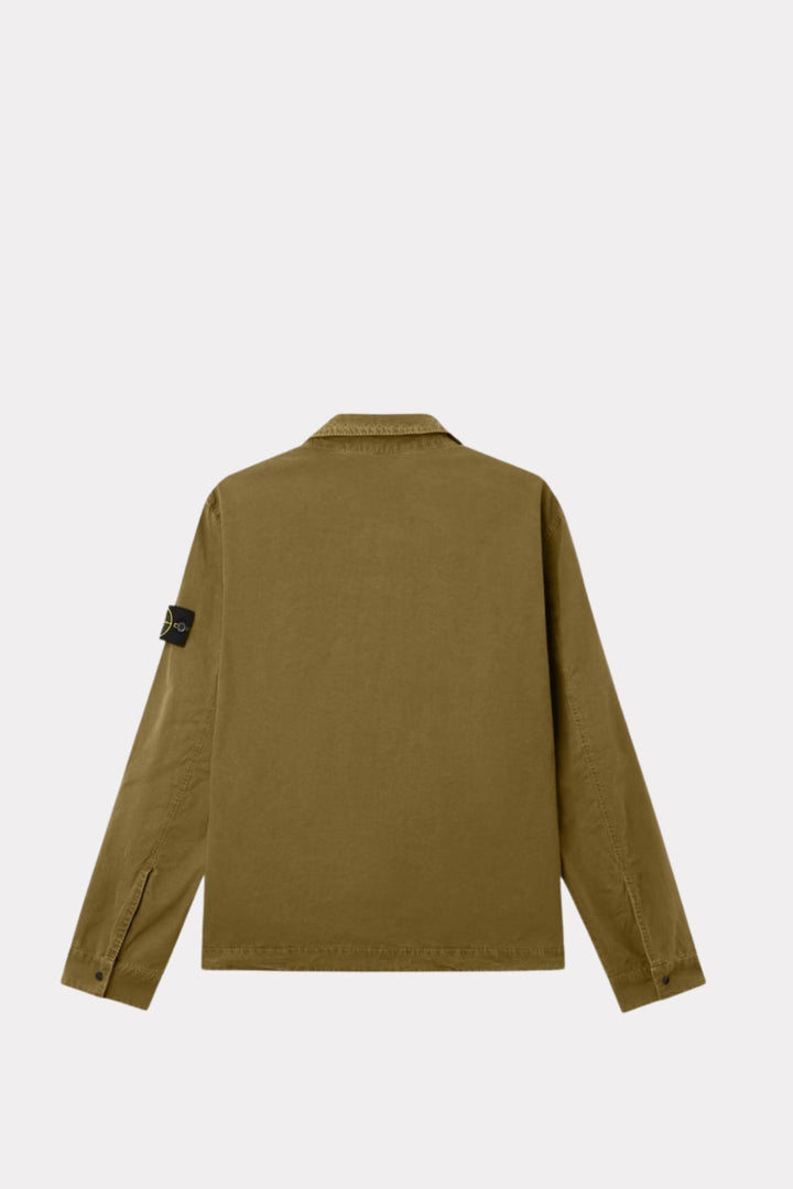 1200008 Regular-fit zip-up Overshirt With Pocket Military Green 'Old' Effect