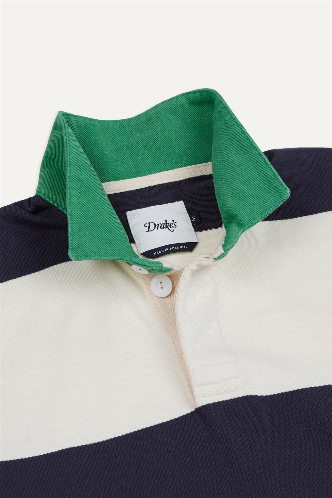 Dual Block Stripe Rugby White & Navy