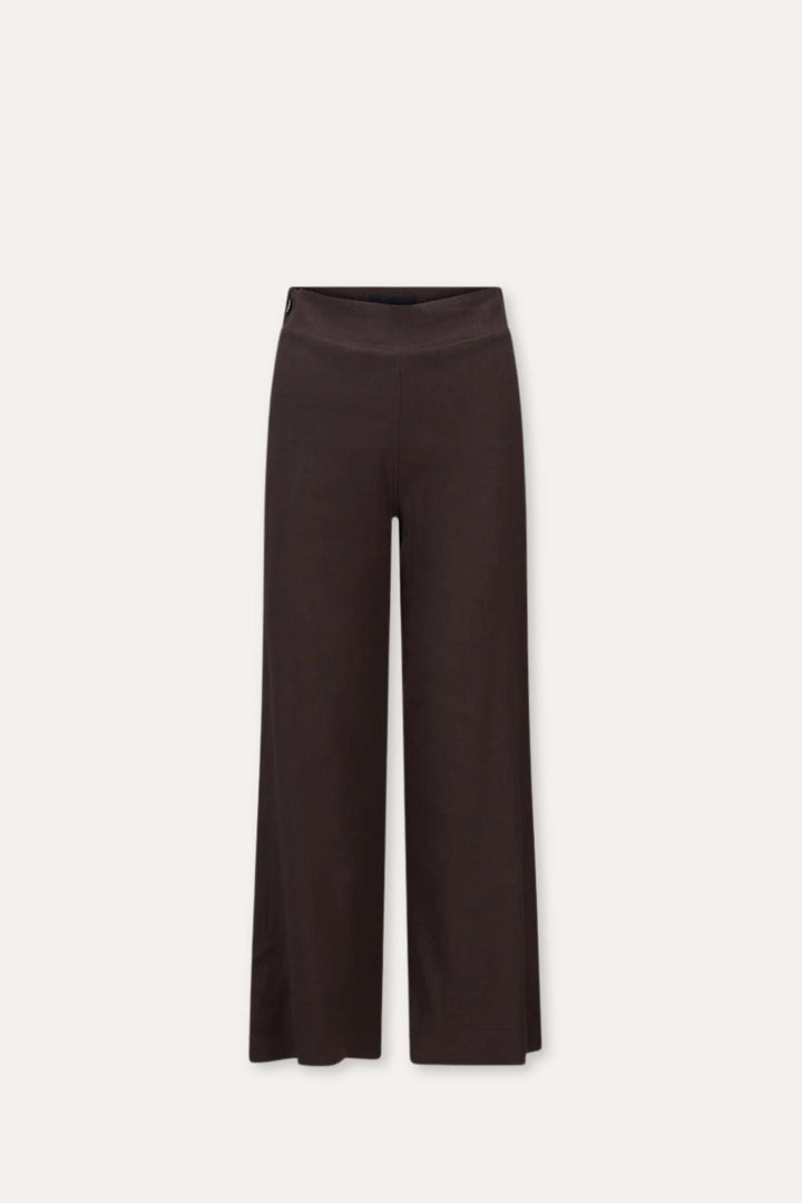 Molly Stretch Linen Pants Dark Brown