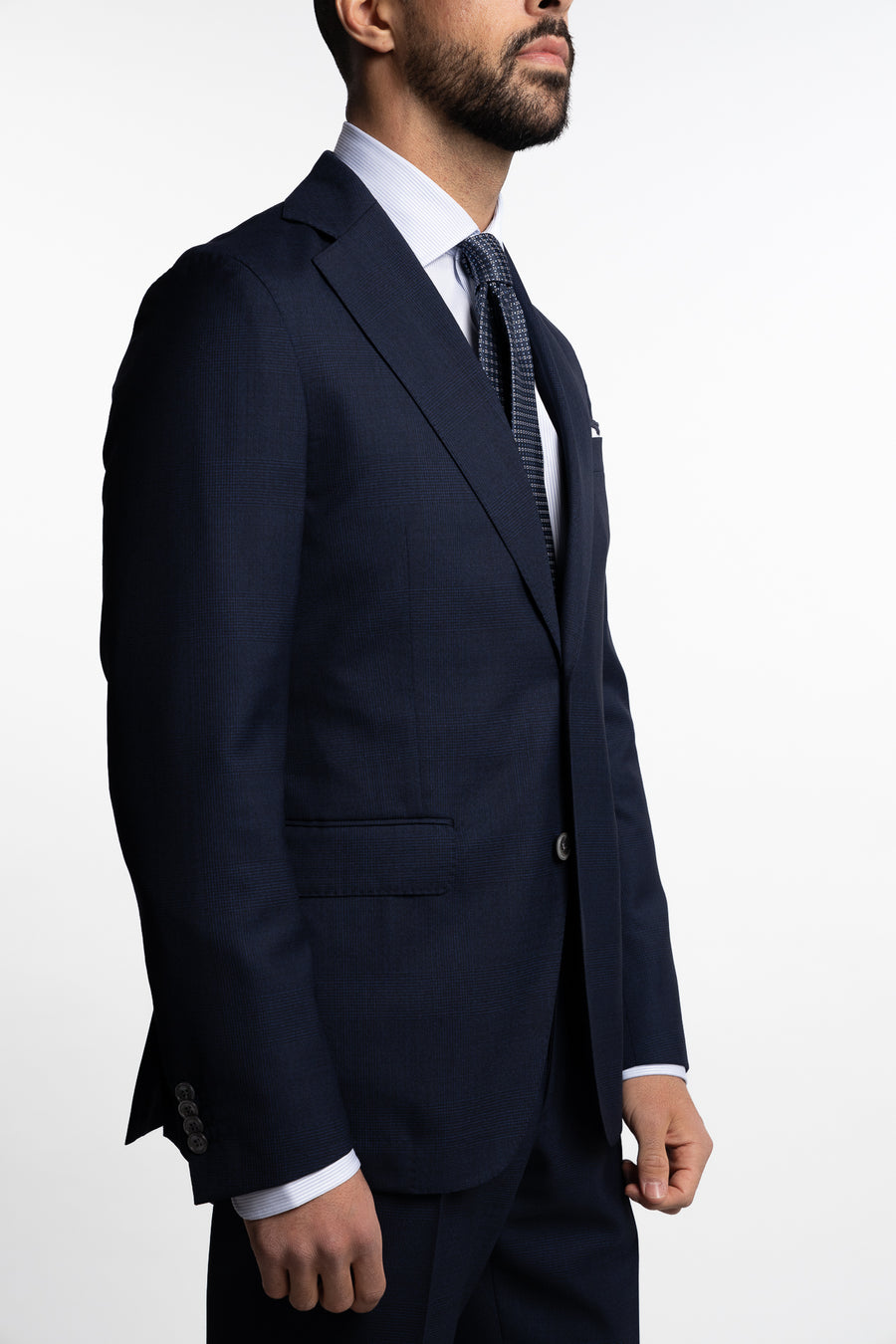 Sienna Slim Fit Wool Suit Navy Check