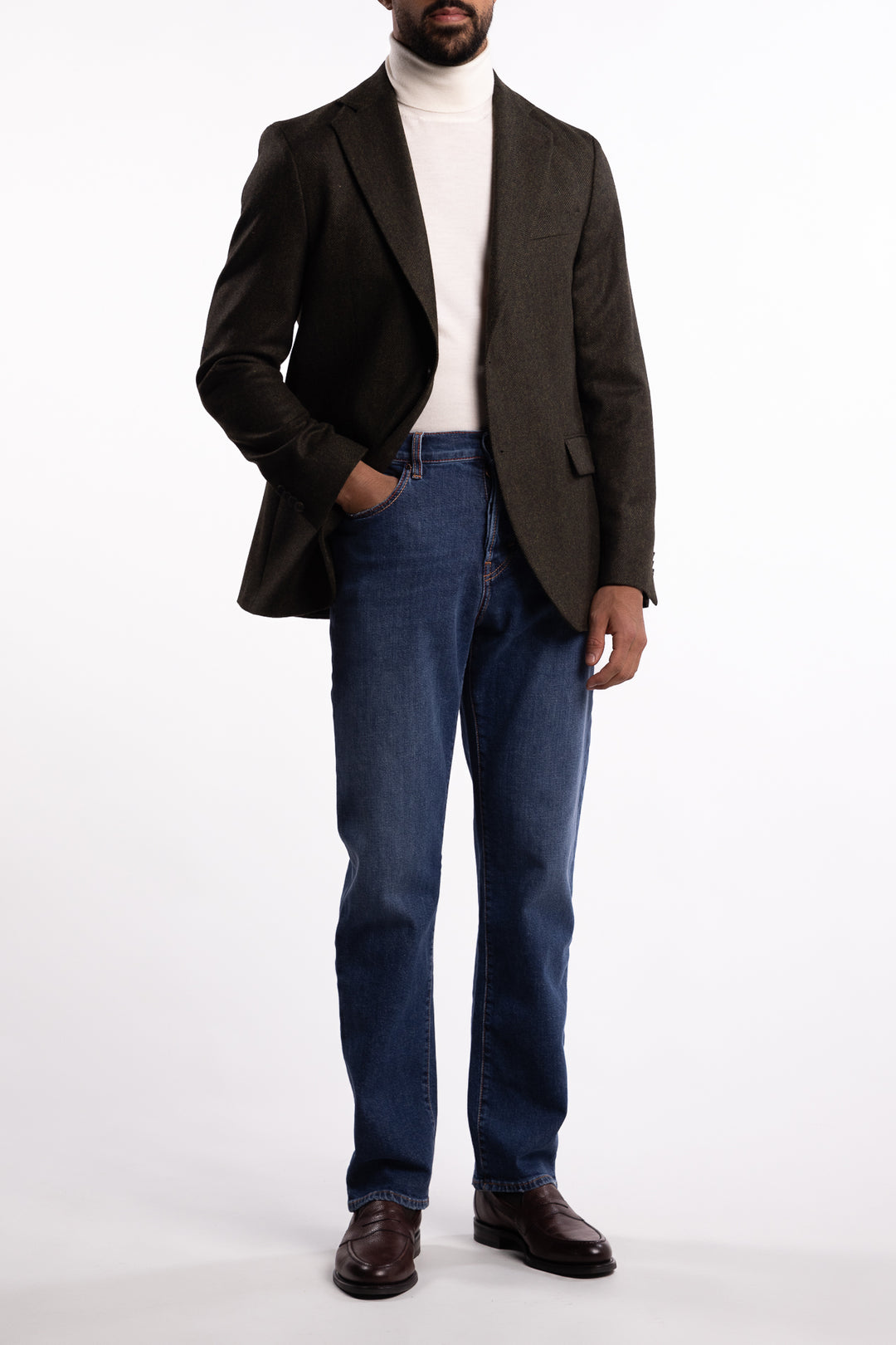 Fogerty Regular Fit Tweed Blazer Moon Green