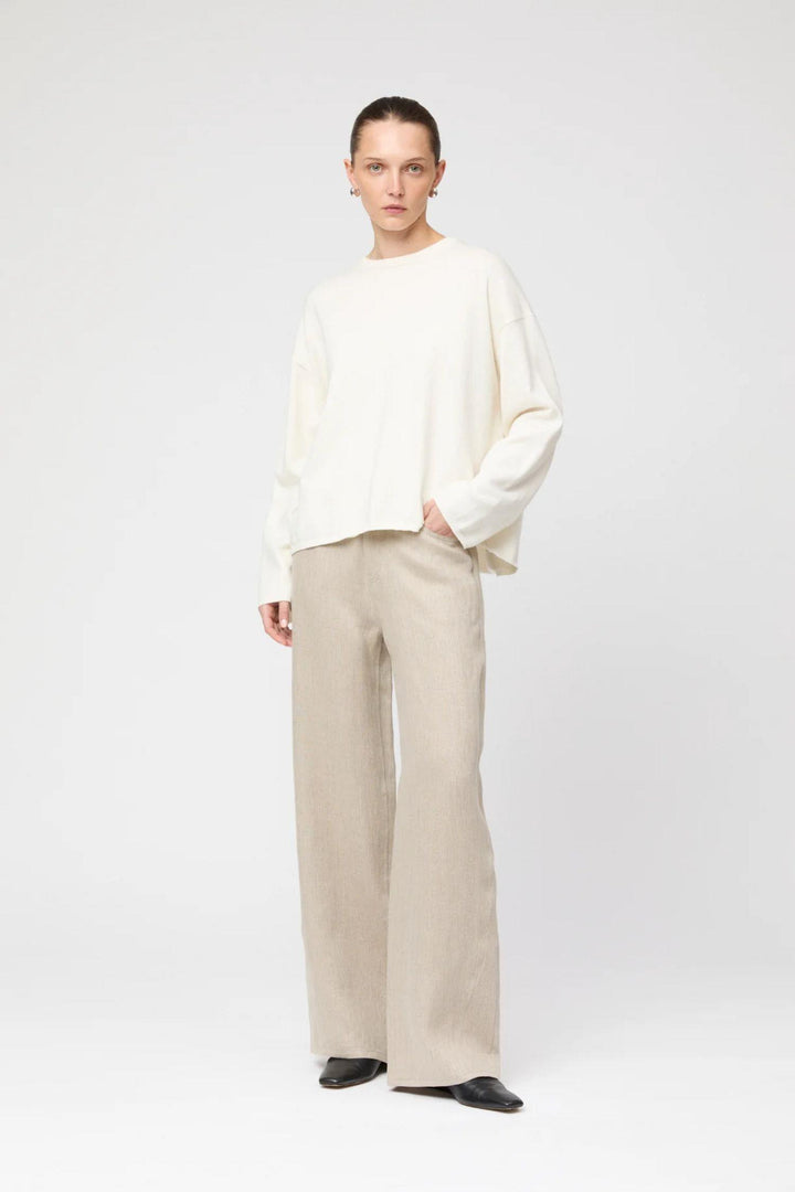 Toulon Cotton Cashmere Sweater- Starch
