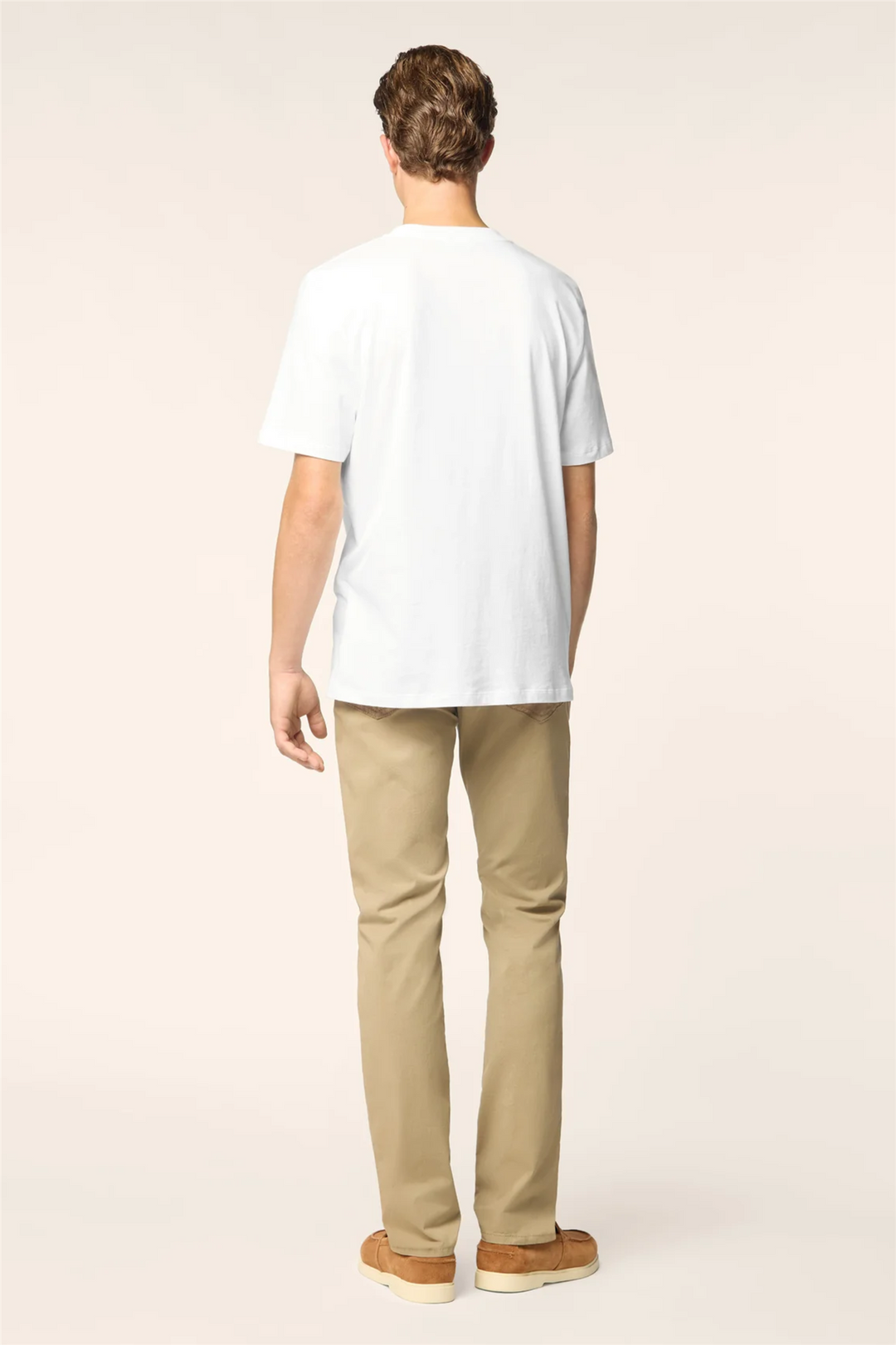 Jersey T-shirt in White Cotton with Multicolour Golf Print