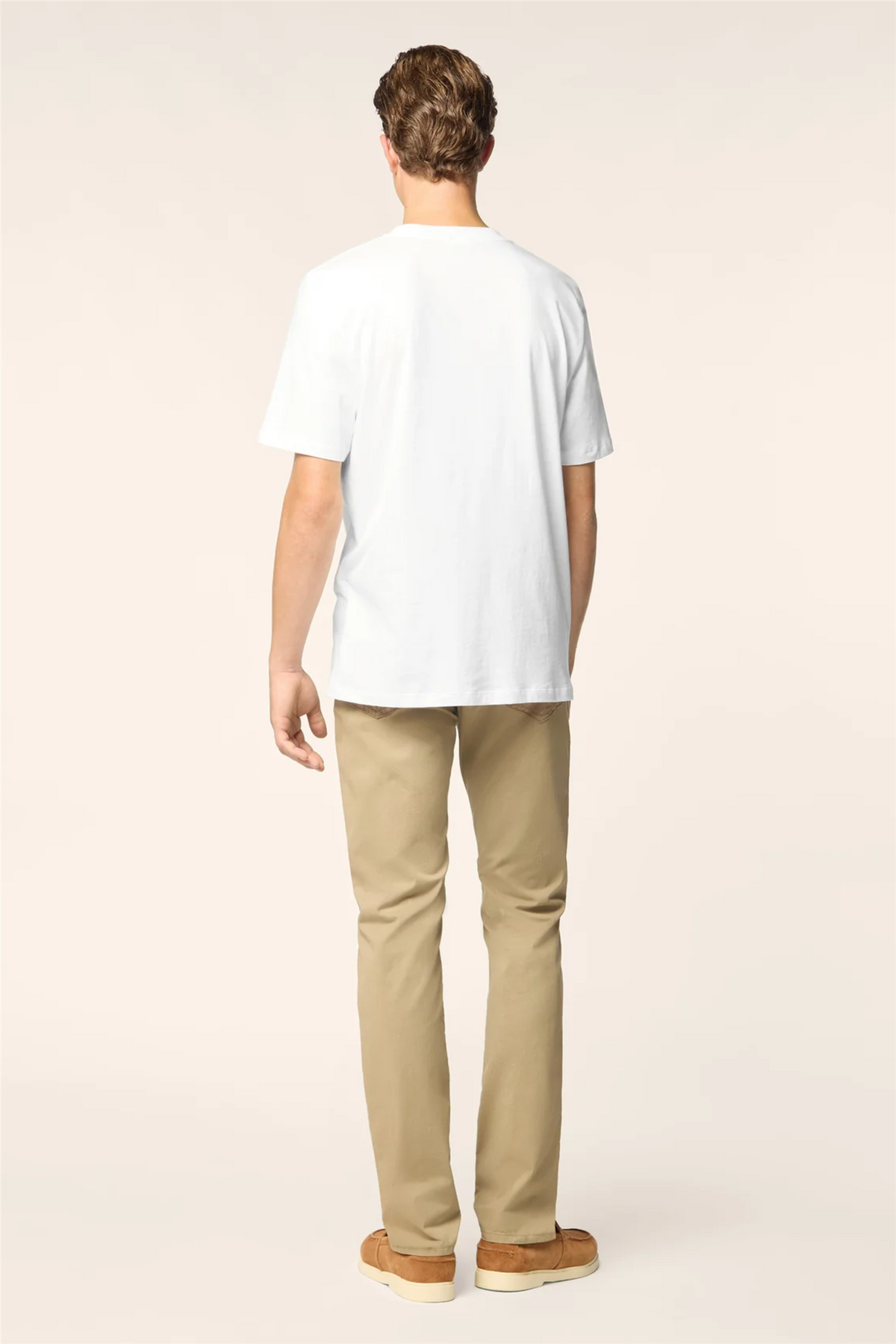 Jersey T-shirt in White Cotton with Multicolour Golf Print