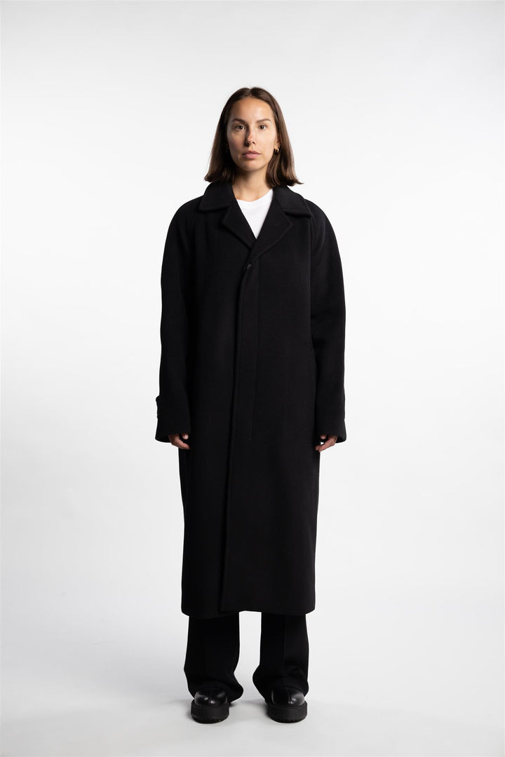 Wool Carcoat- Black