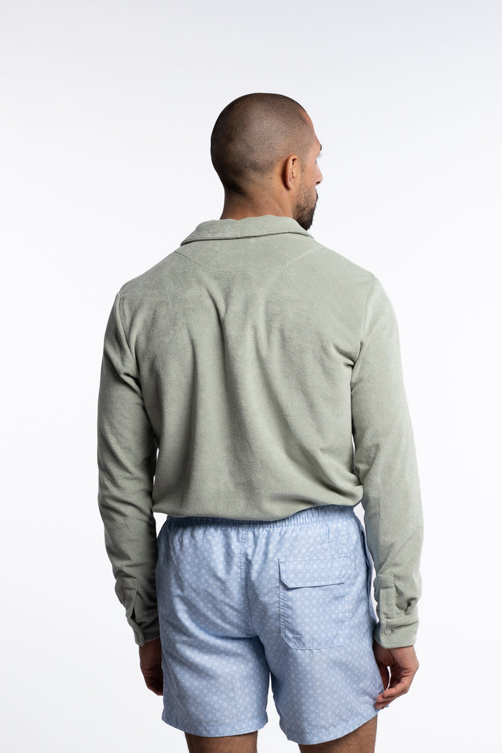 Riviera Terry Polo Long Sleeve Mint Green
