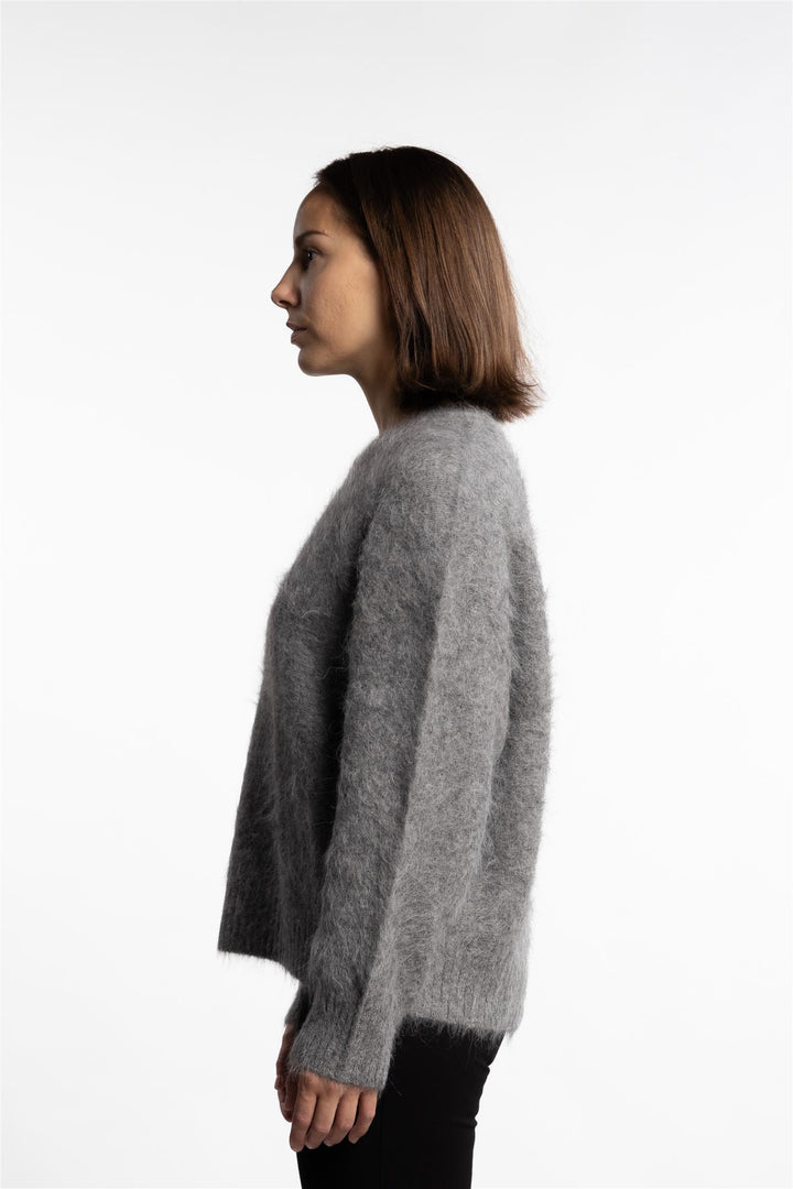 Mountain Oversized Furry Jumper- Grey Melange