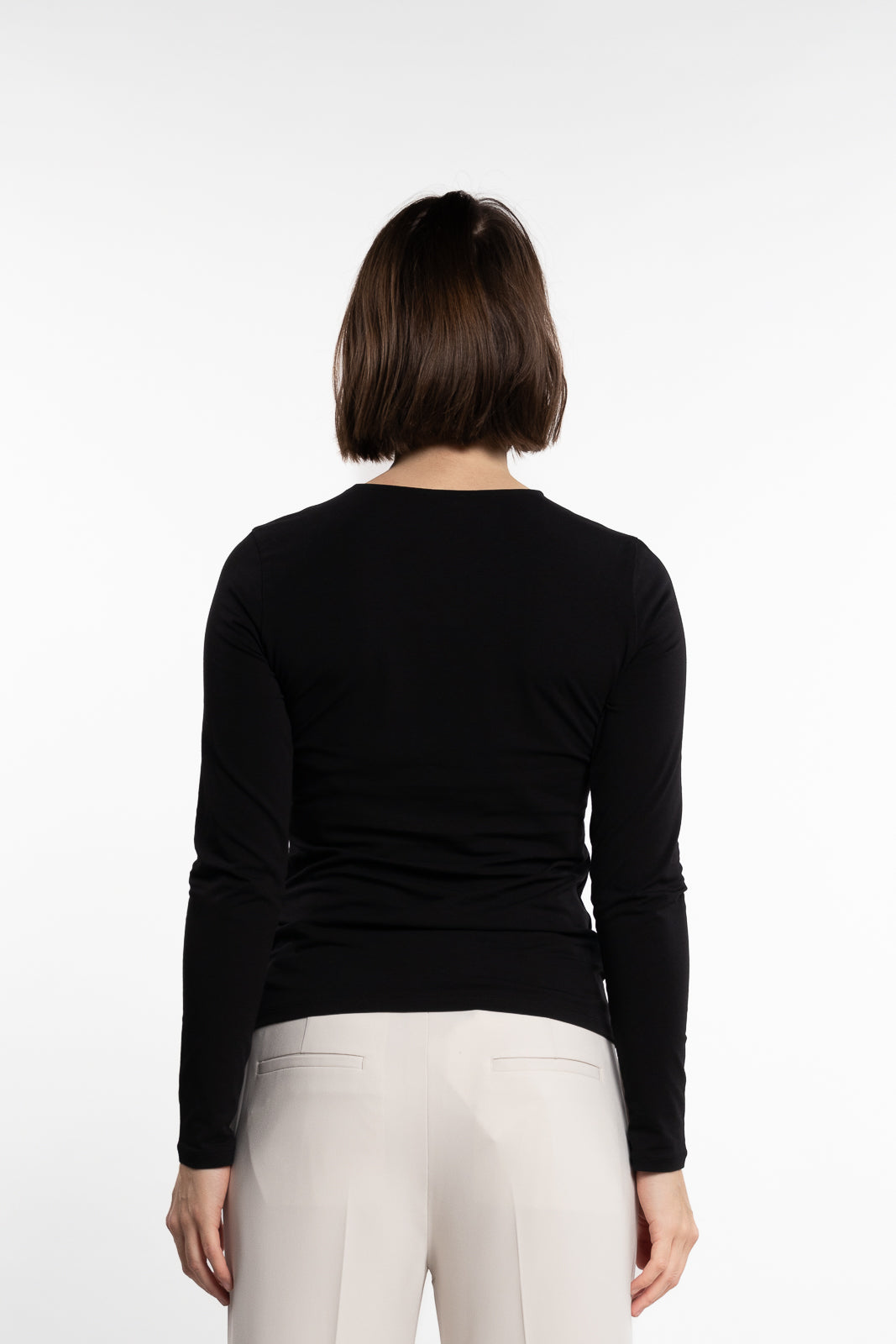 Cotton Stretch Long Sleeve- Black