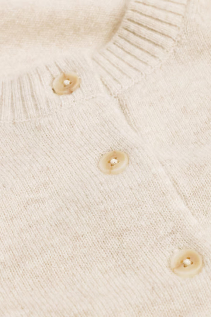 Slim Cashmere Cardigan- Sand