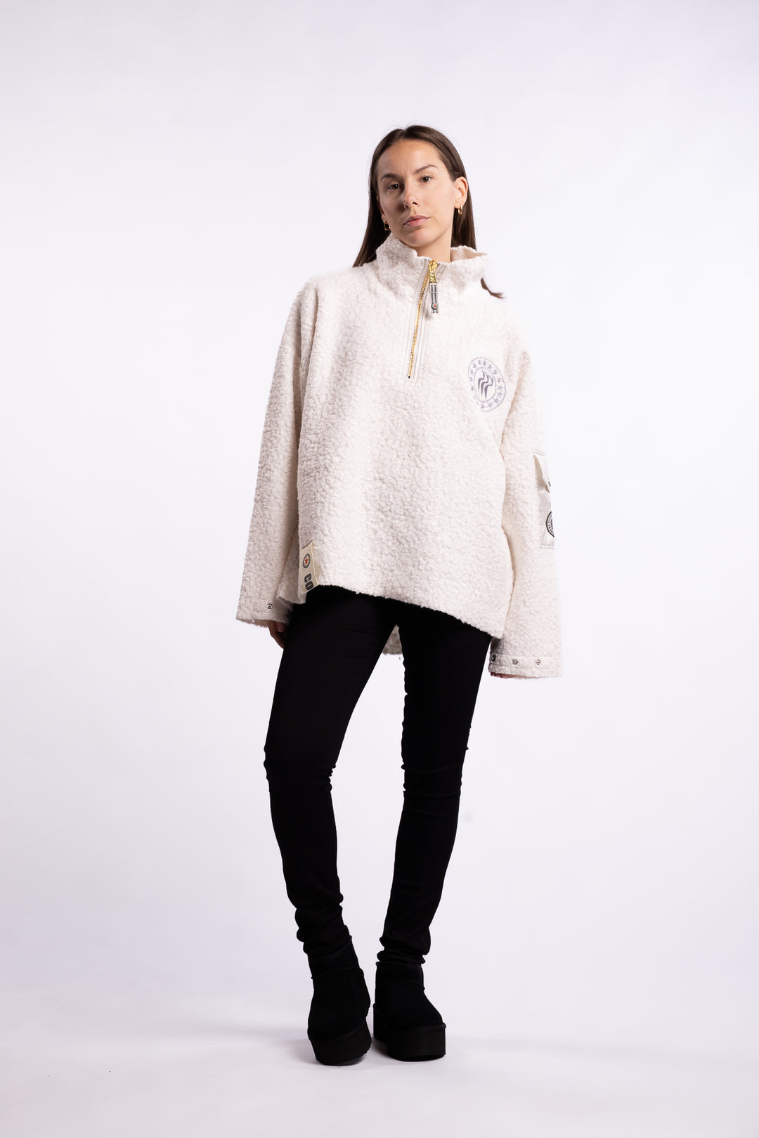 Nikki half zip - White