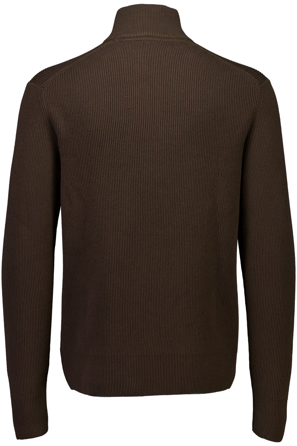 Half Zip Rib Knit Dk Brown - packshot bakfra
