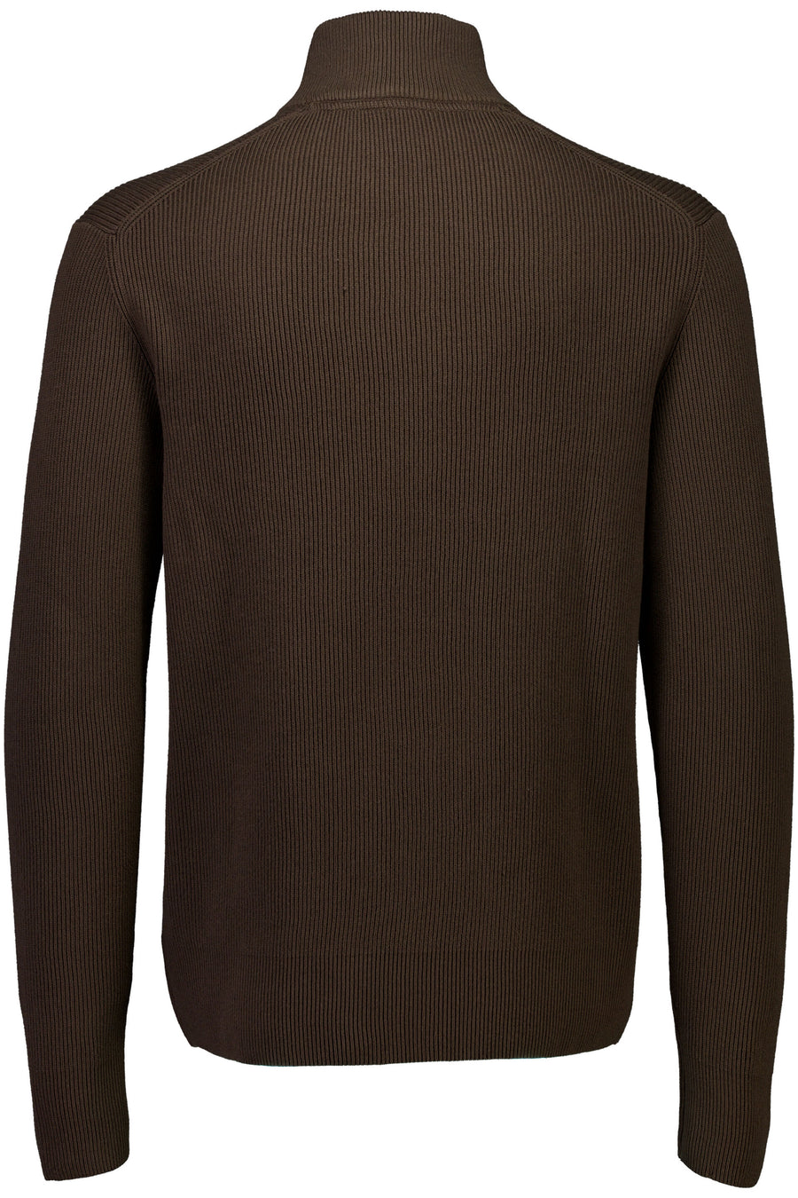 Half Zip Rib Knit Dk Brown - packshot bakfra