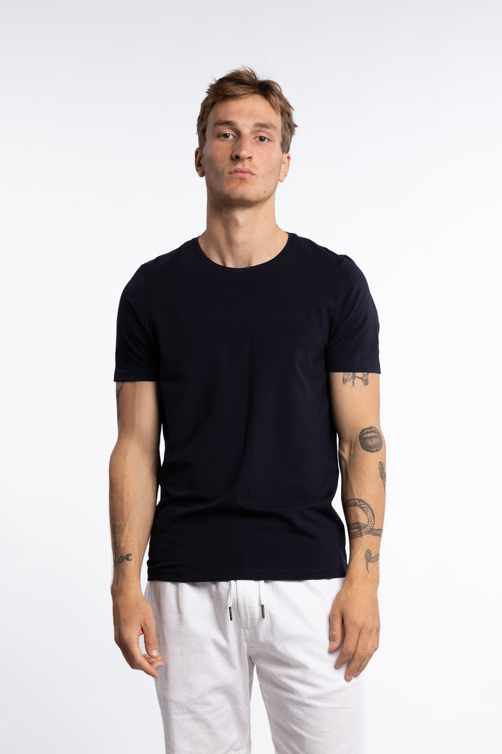 Kyran Cotton Stretch Slim Fit T-Shirt Blue
