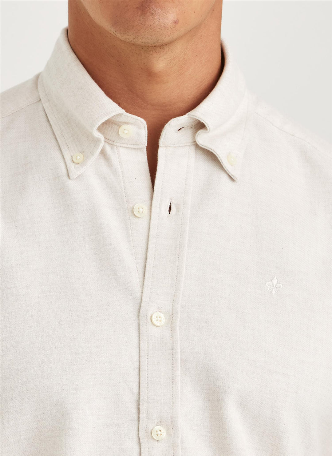 Twill Flannel Classic Fit Shirt Off White