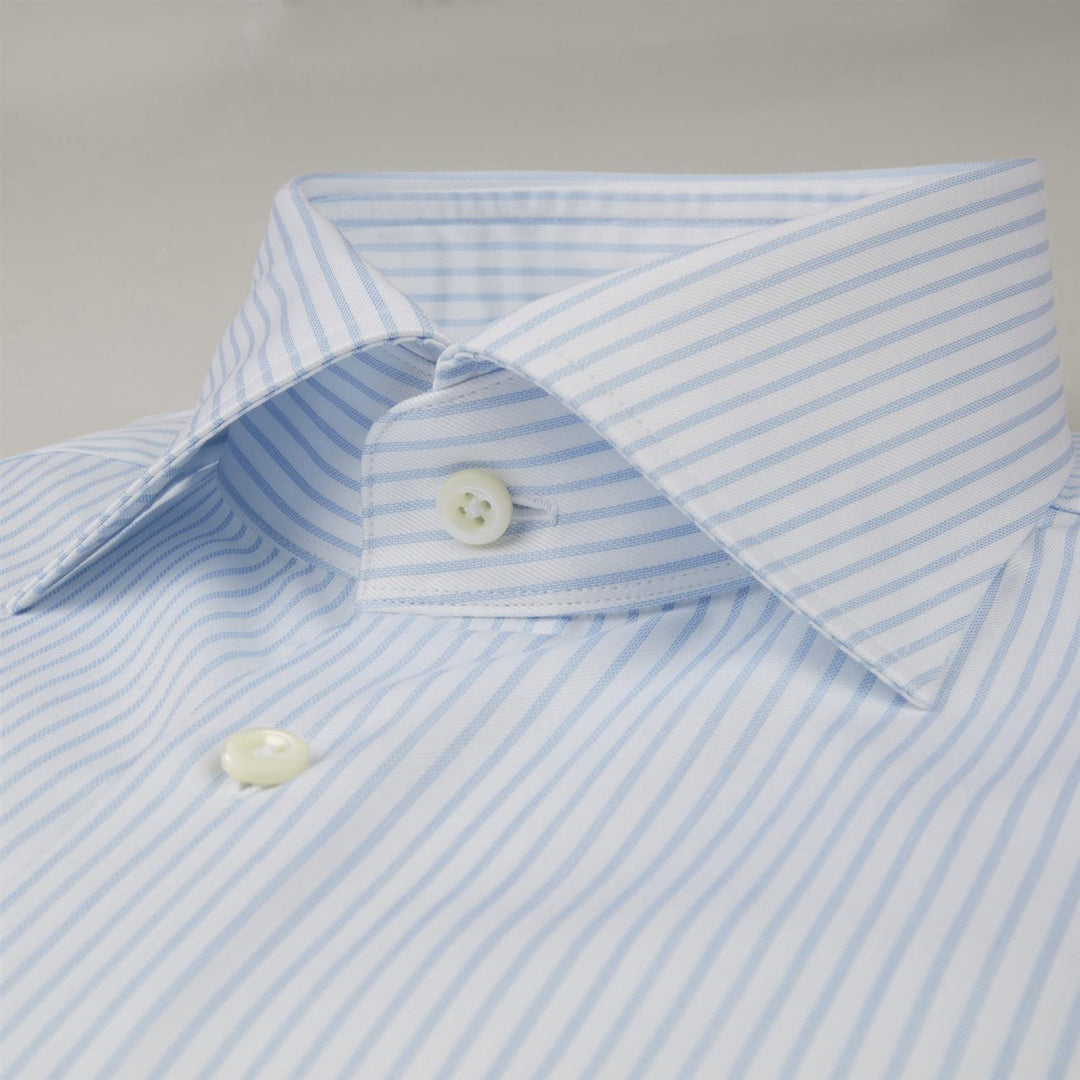 Slimline Twill Shirt French Cuffs Light Blue