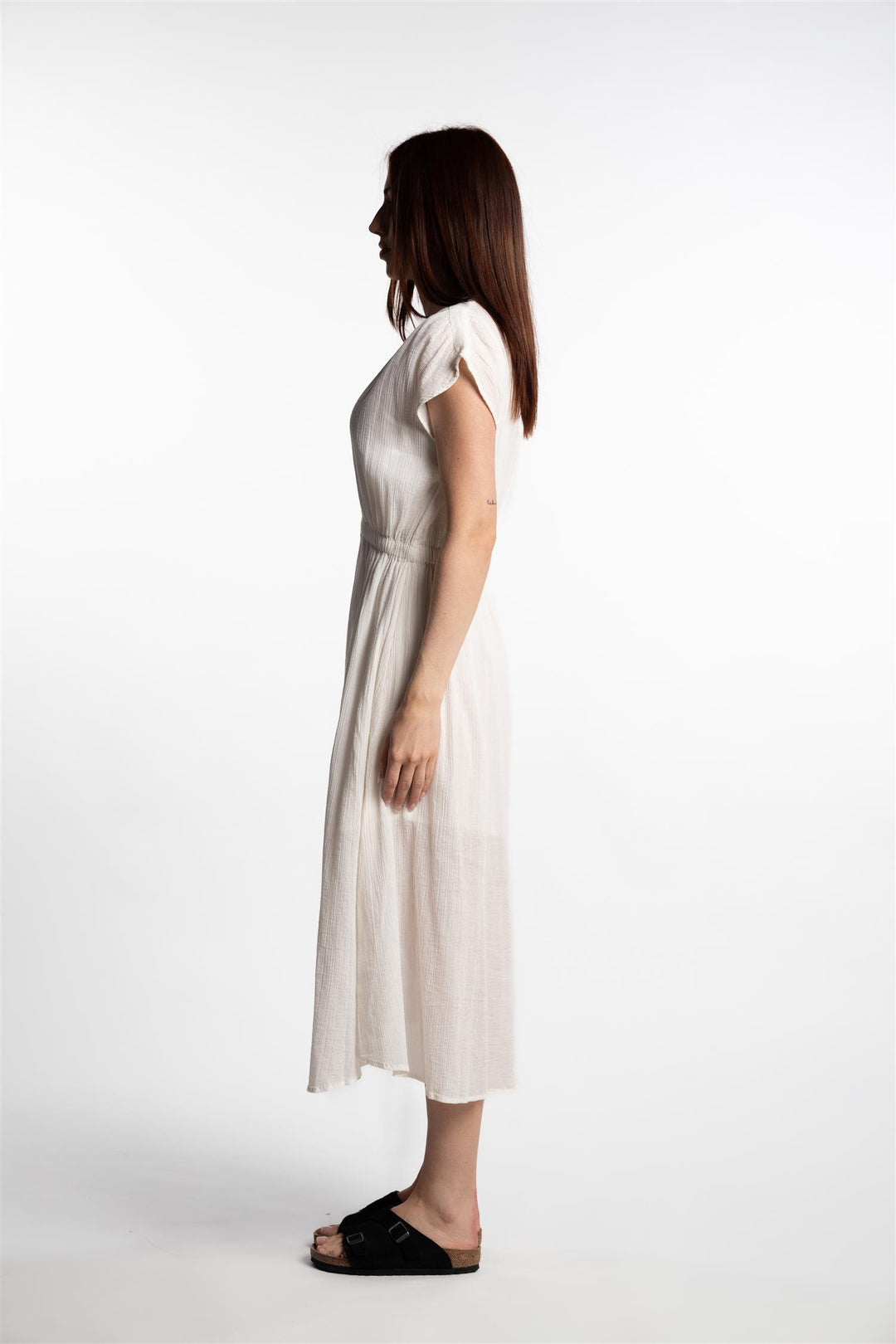 Wave Midi Dress- Ecru