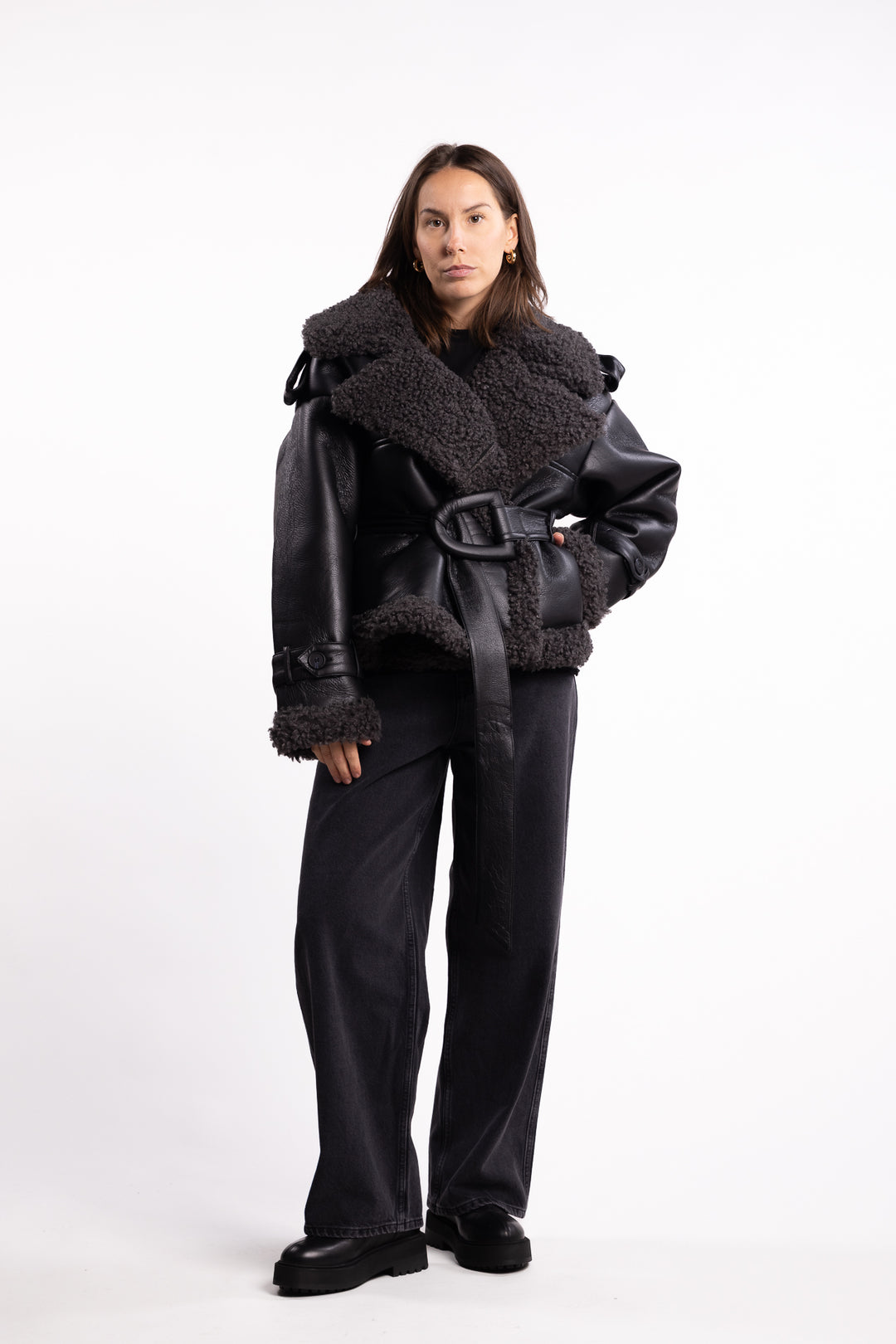 Manchester Cropped Jacket- Black