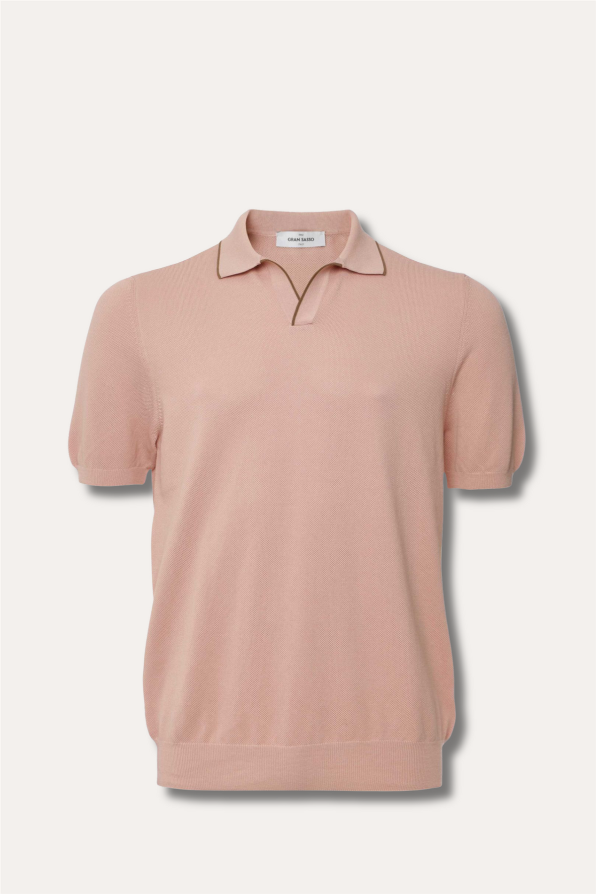 Skipper Knit Polo Rice Stitch Pink