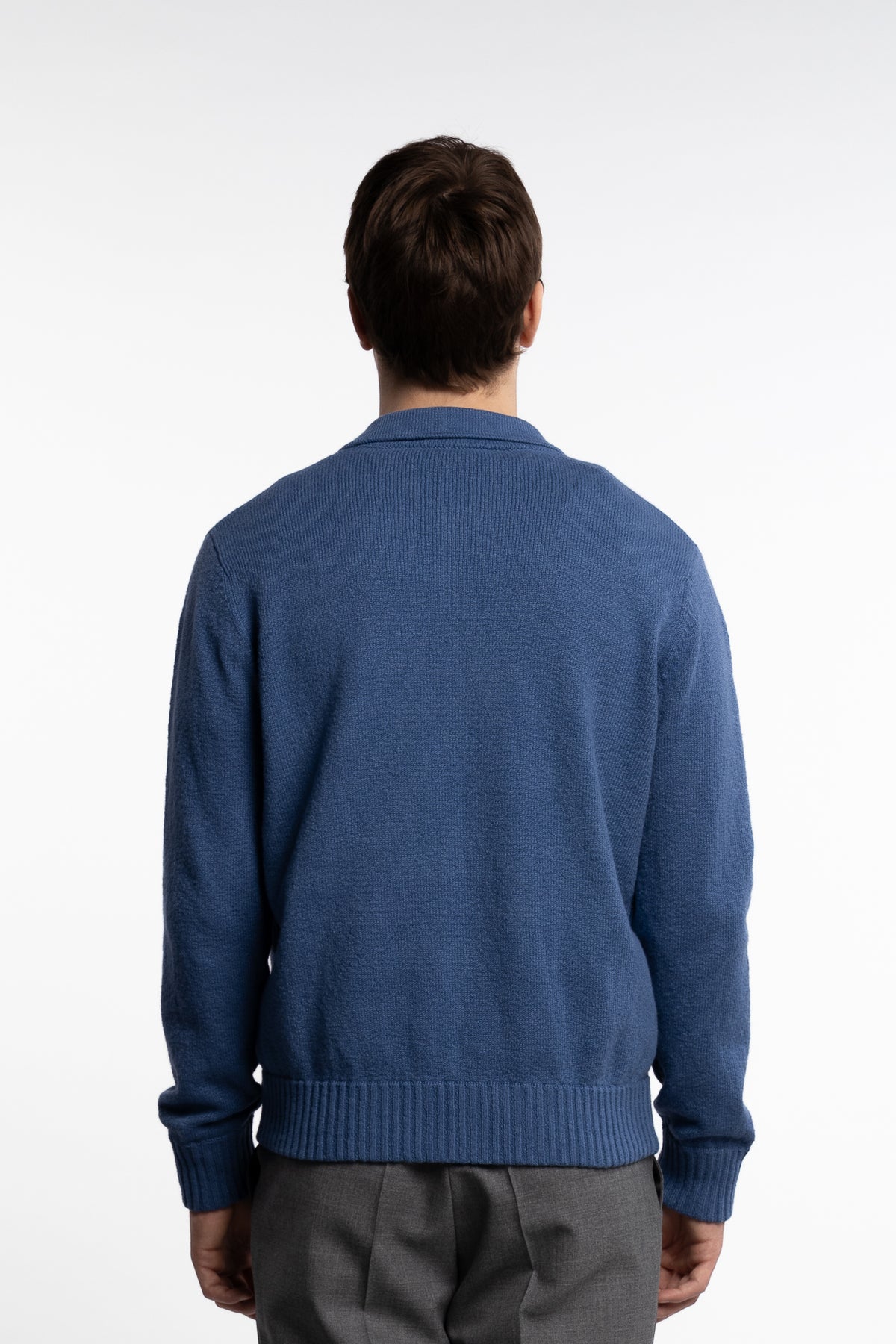 Knitted Cotton Cardigan Cobalto