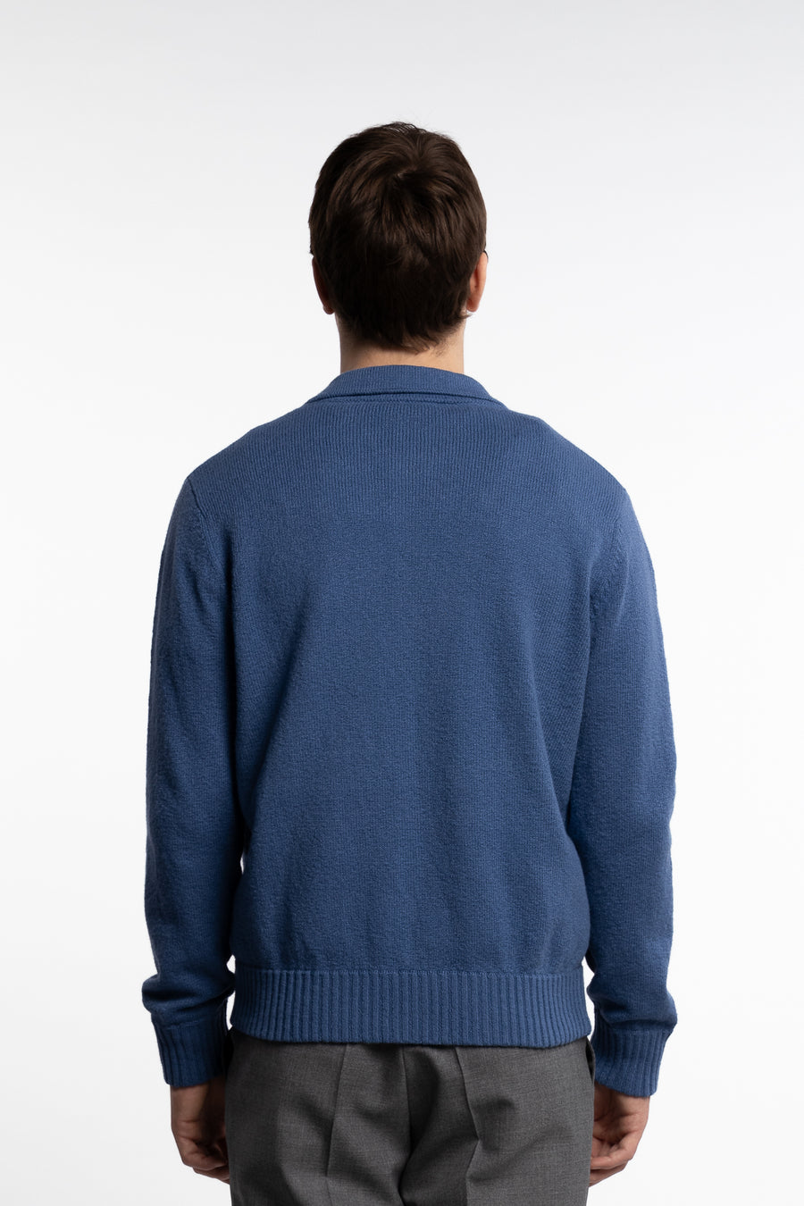 Knitted Cotton Cardigan Cobalto