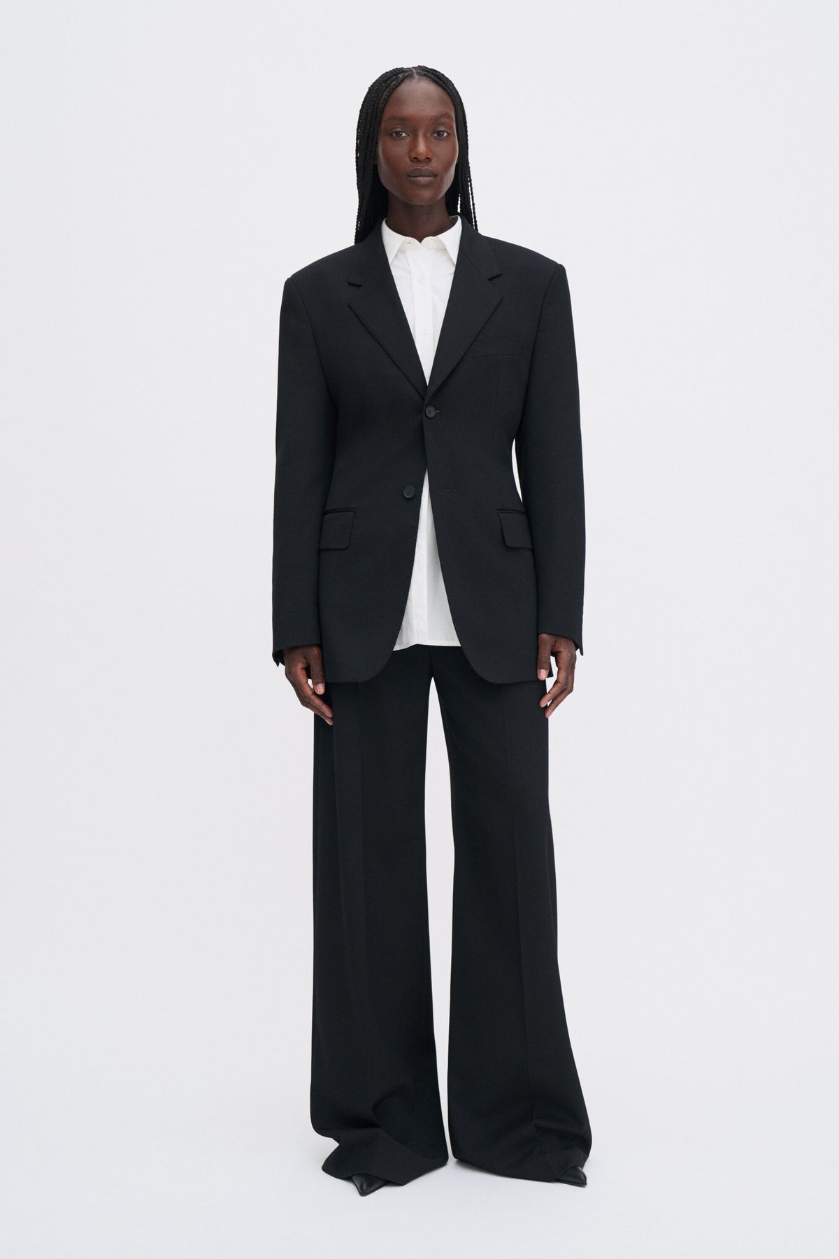 Hourglass Blazer Anthracite Pinstripe