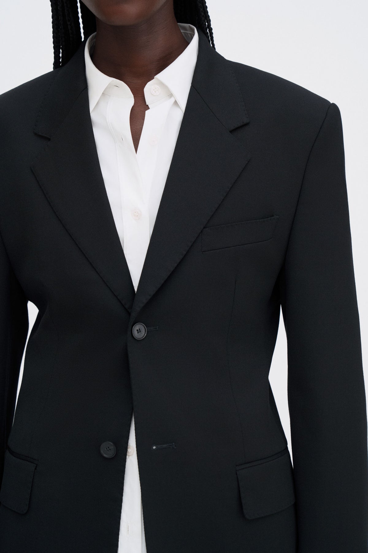 Hourglass Blazer Anthracite Pinstripe
