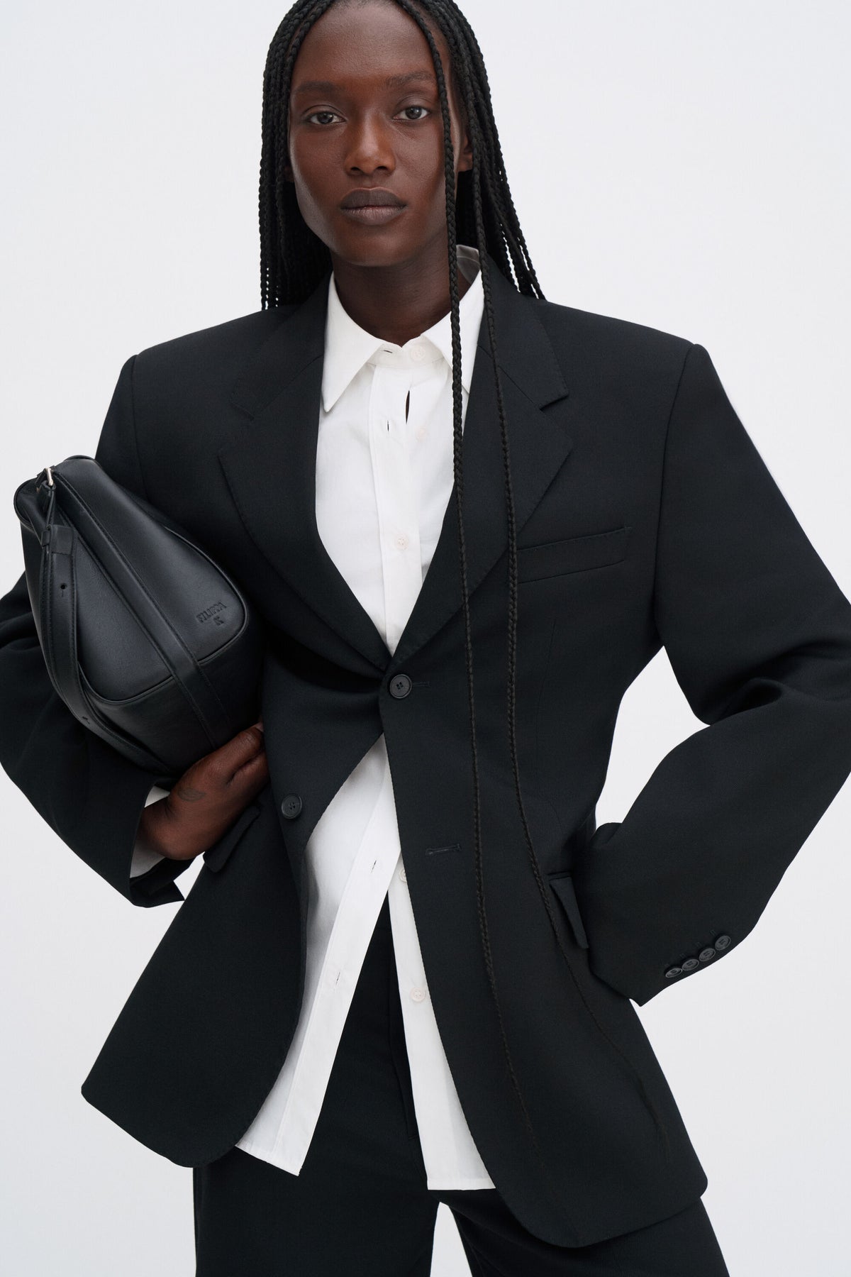 Hourglass Blazer Anthracite Pinstripe