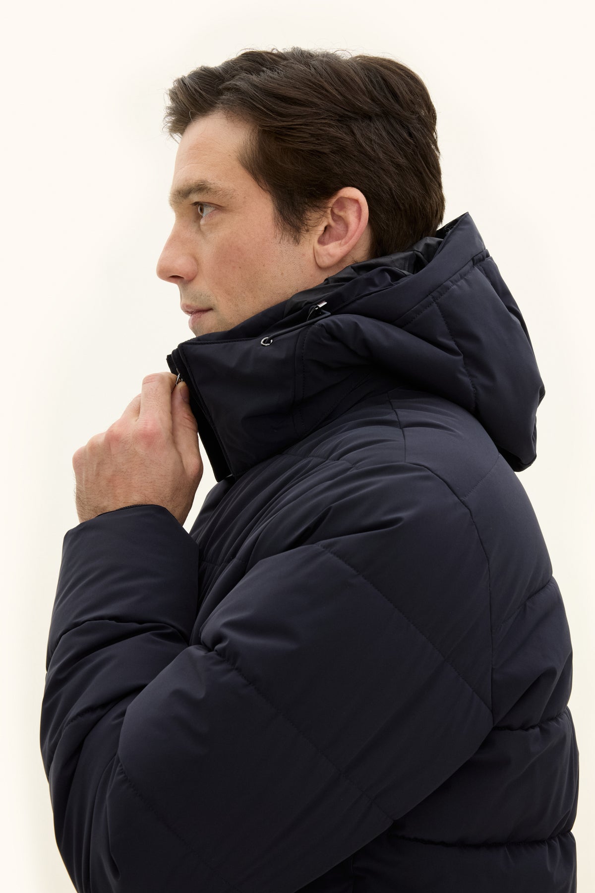 Hooded Puffer Jacket Navy - Oscar Jacobson