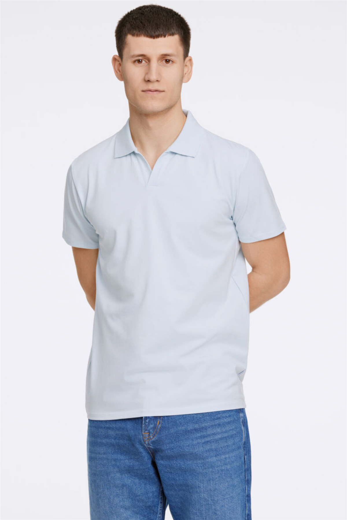 Stretch Polo Shirt S/S Pastel Blue