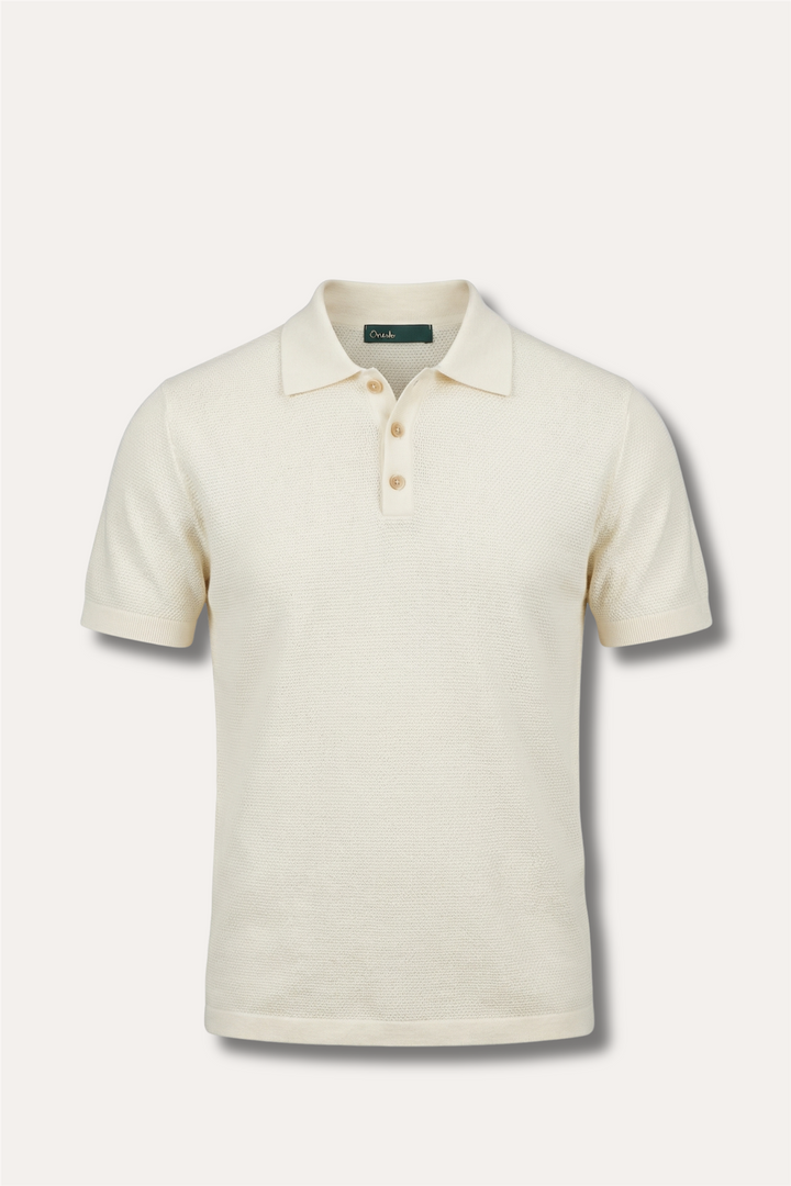 Structured Cotton Polo Ecru