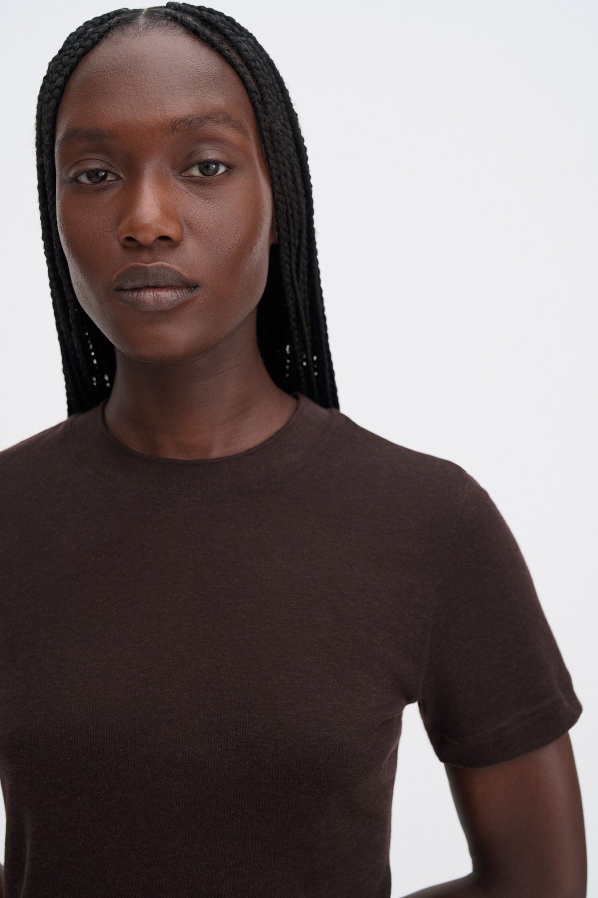 Lyocell Cashmere Tee Brown