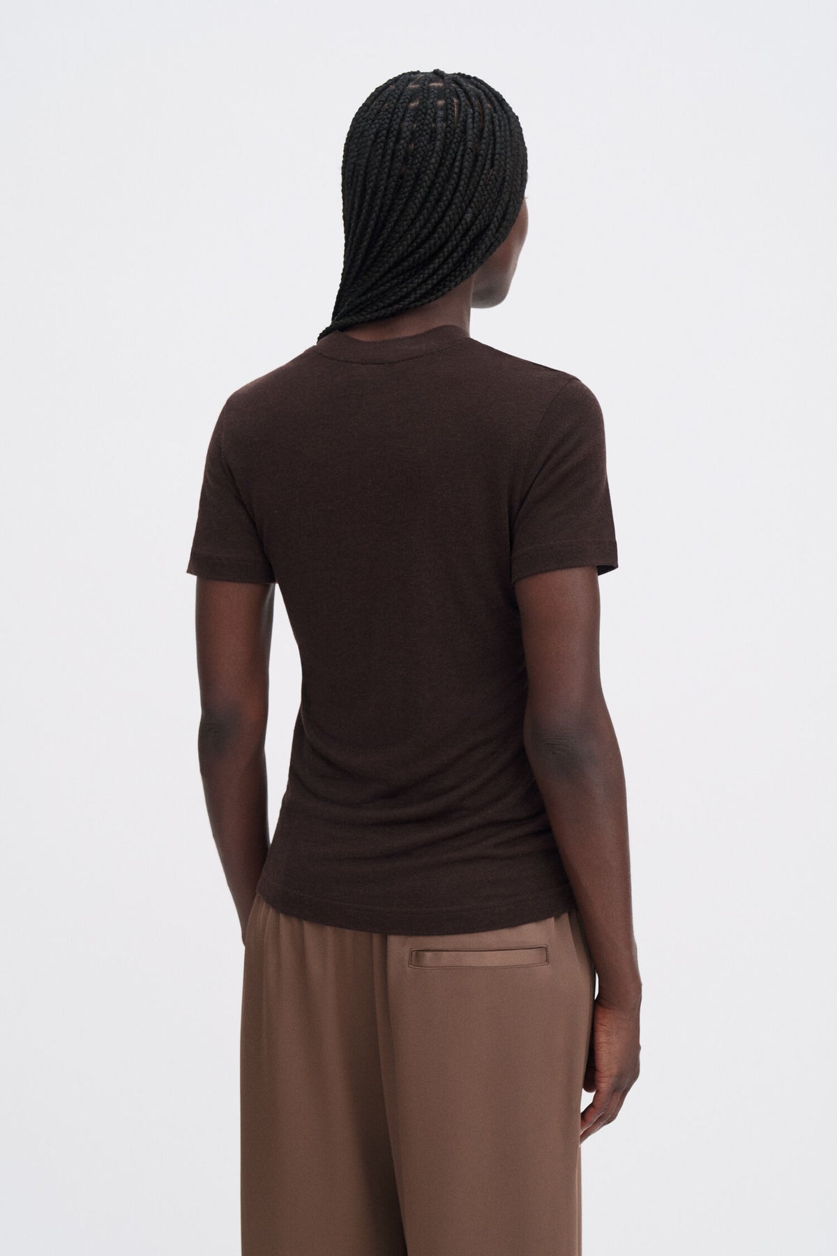 Lyocell Cashmere Tee Brown