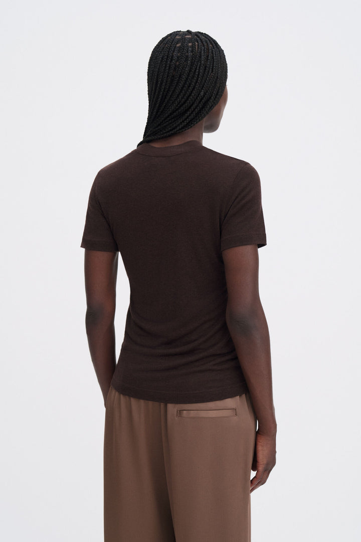 Lyocell Cashmere Tee Brown