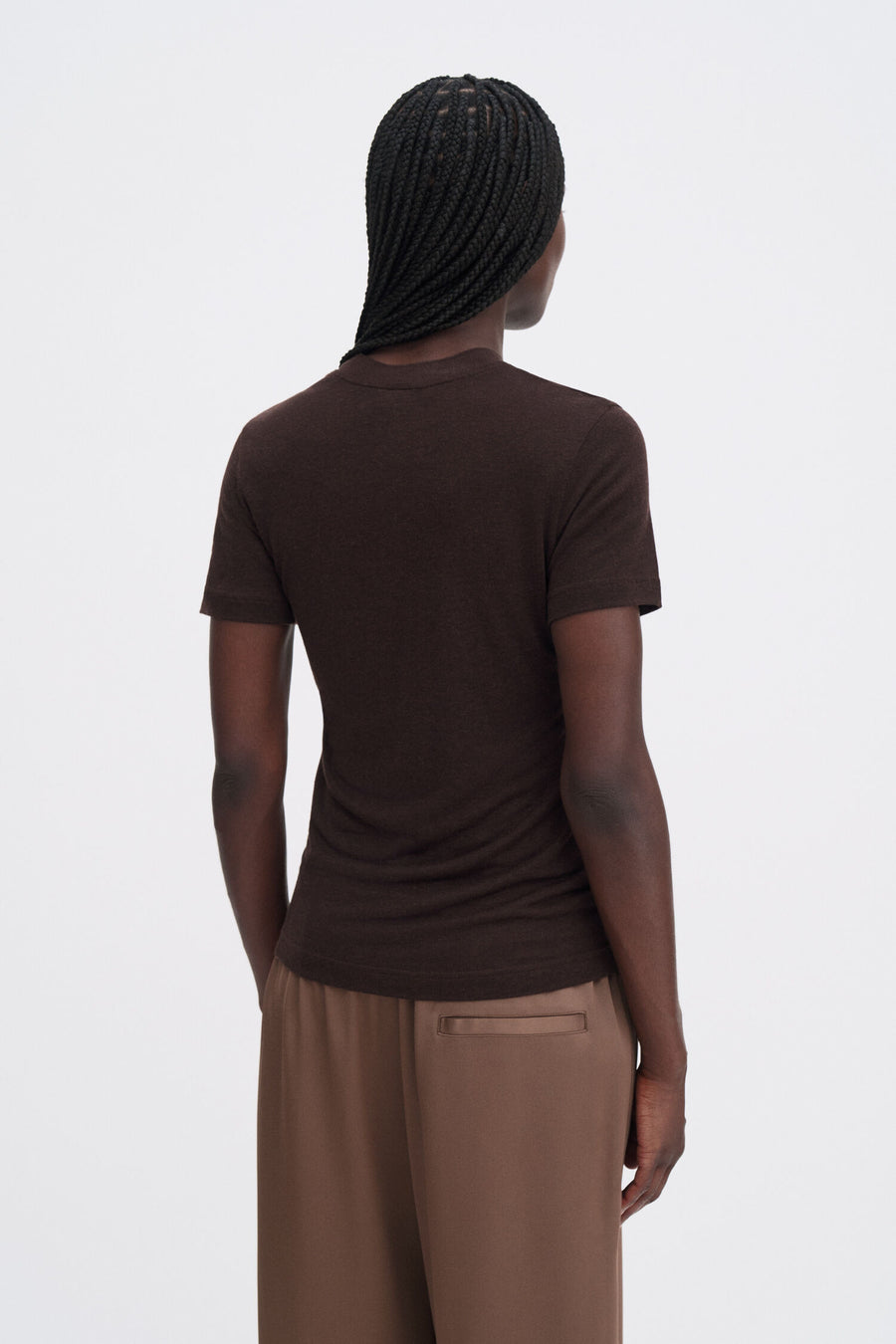 Lyocell Cashmere Tee Brown