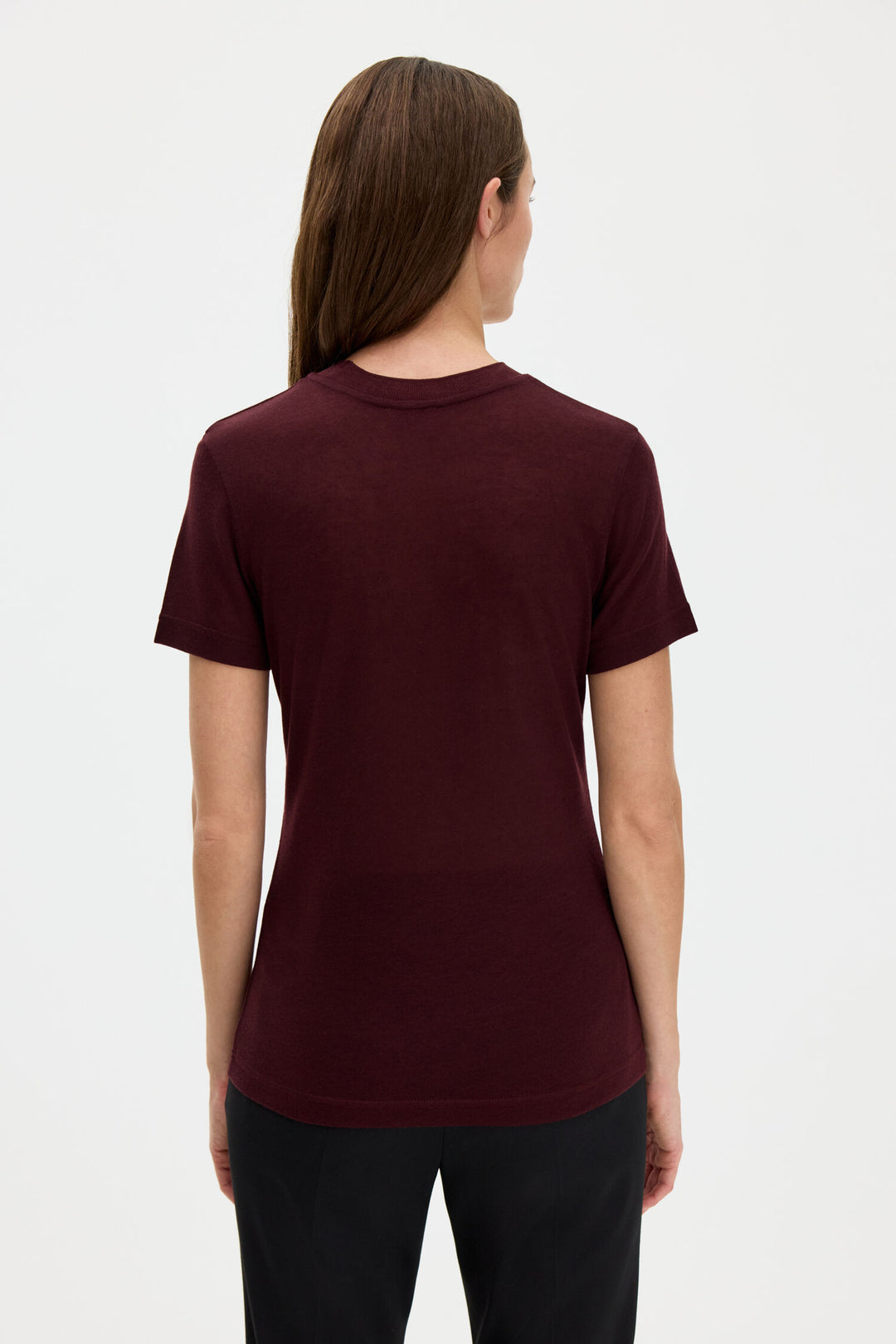 Lyocell Cashmere Tee Dark Burgundy