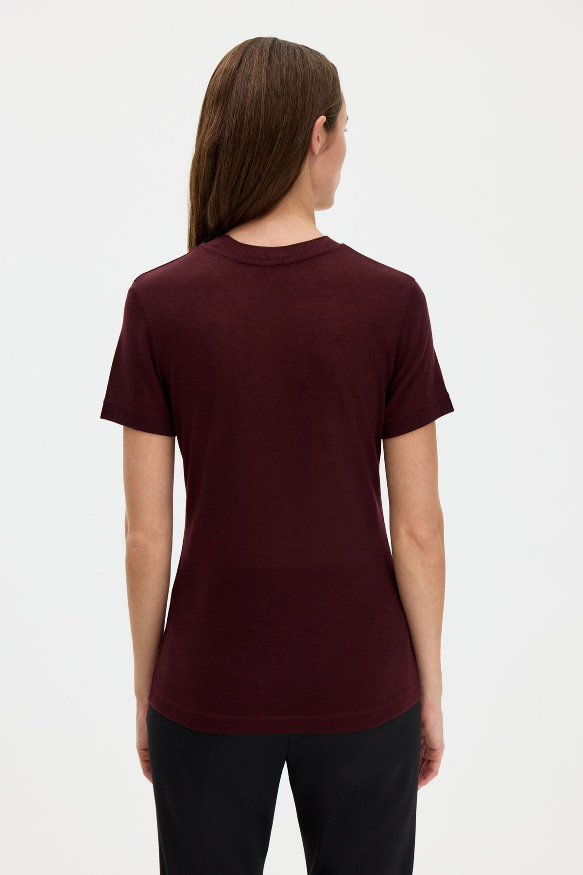 Lyocell Cashmere Tee Dark Burgundy