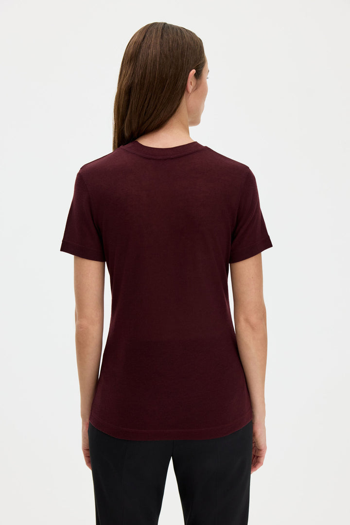Lyocell Cashmere Tee Dark Burgundy