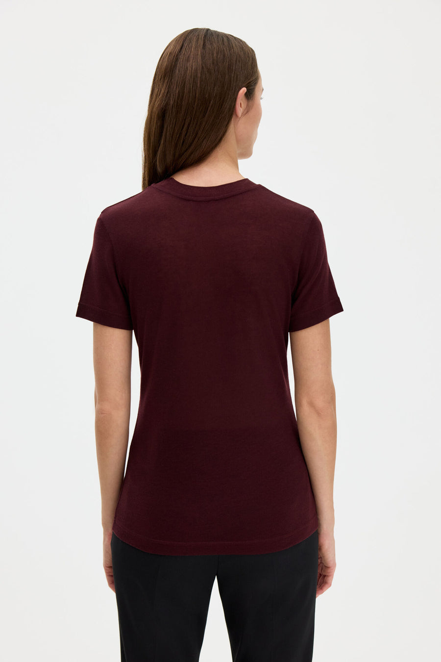 Lyocell Cashmere Tee Dark Burgundy