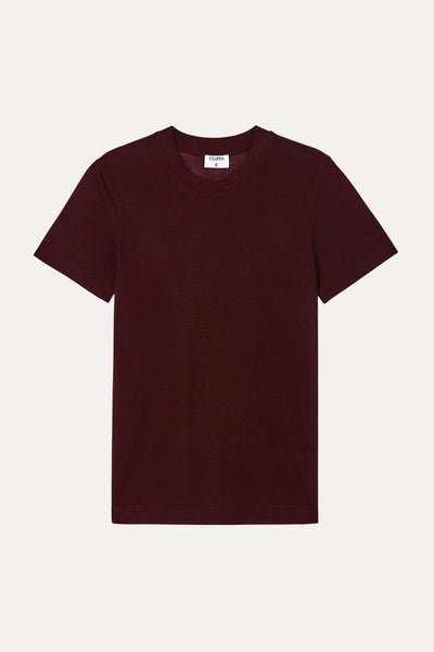 Lyocell Cashmere Tee Dark Burgundy – packshot