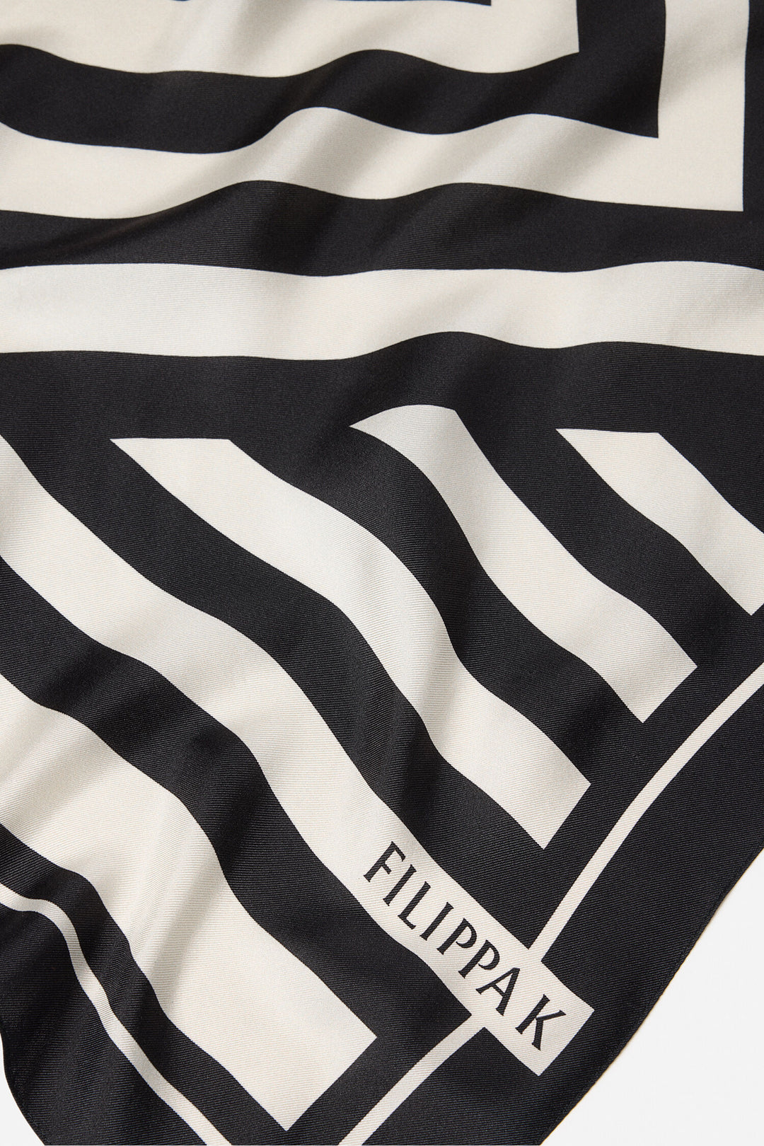 Printed Silk Scarf Black