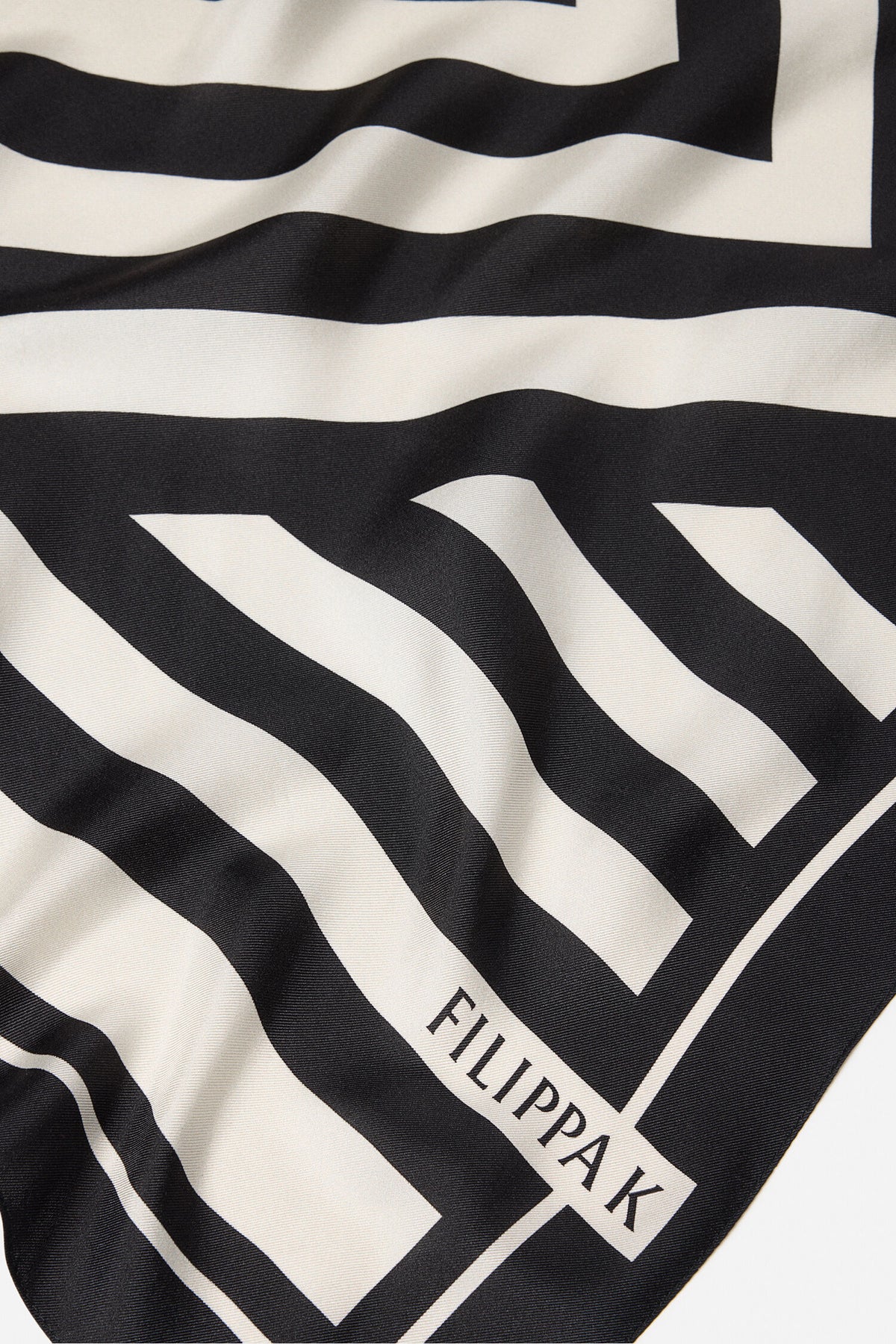 Printed Silk Scarf Black
