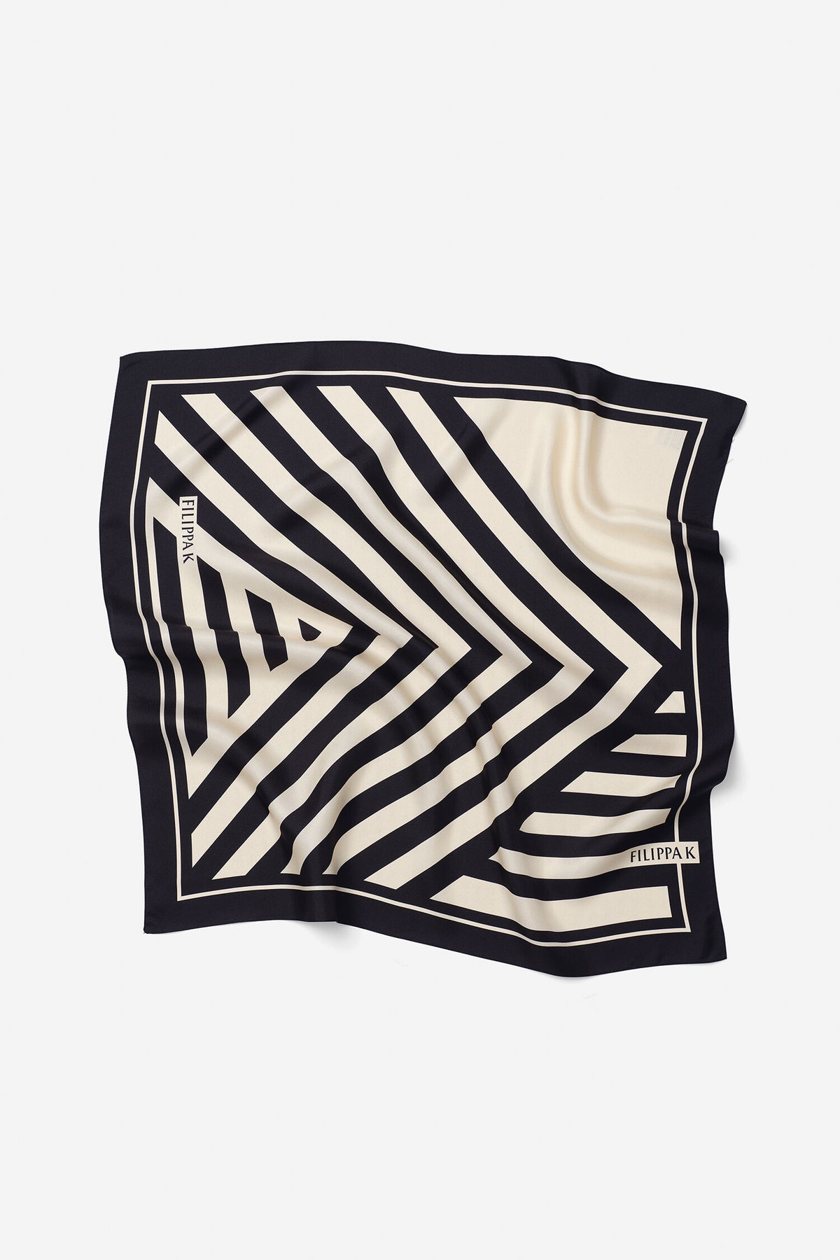 Printed Silk Scarf Black