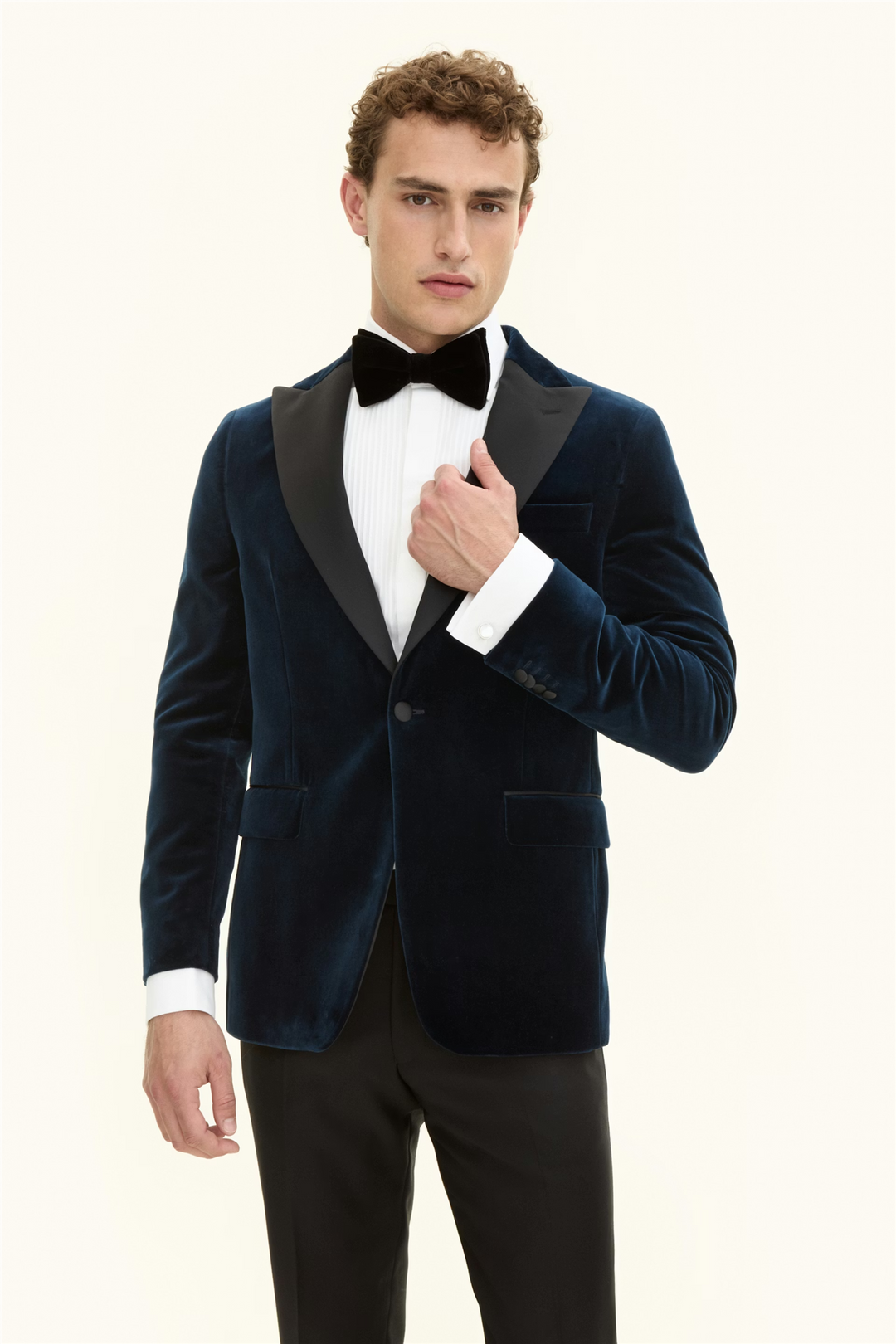 Frampton Velvet Blazer Light Navy