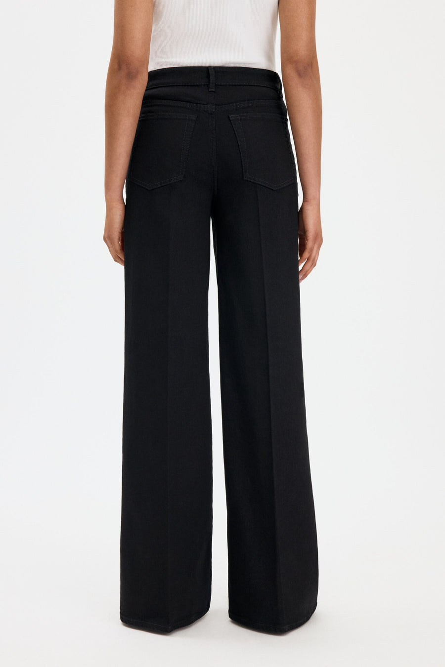 Wide Leg Jeans Rinsed Black