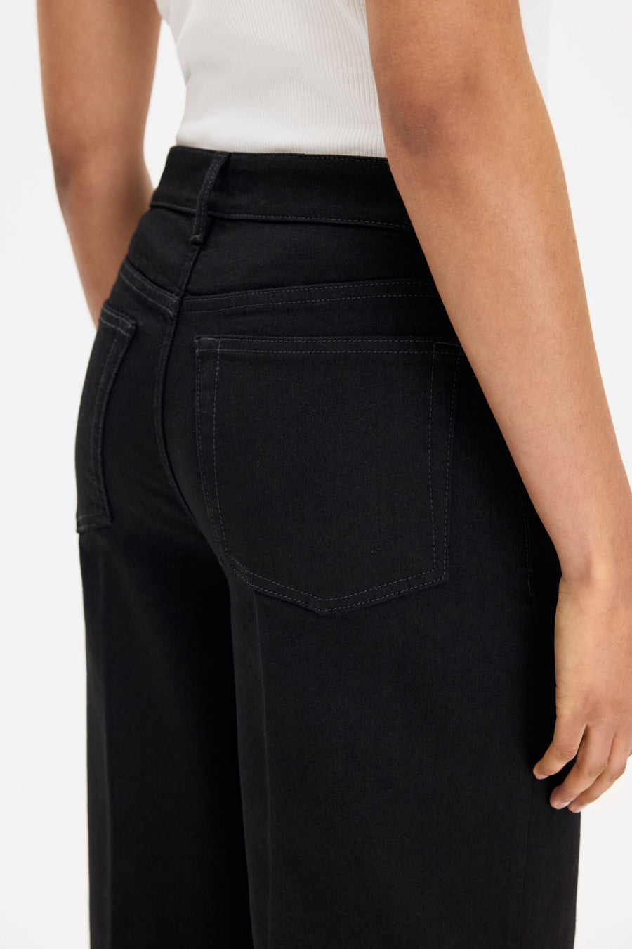 Wide Leg Jeans Rinsed Black