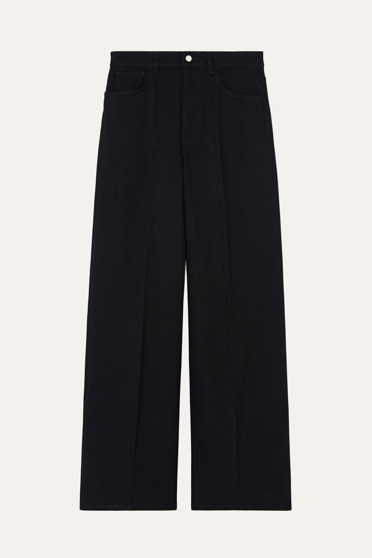 Wide Leg Jeans Rinsed Black