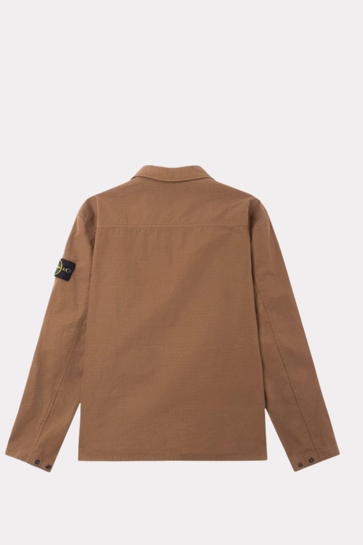 1200005 Comfort-fit zip-up Ripstop Overshirt With Pockets Brown